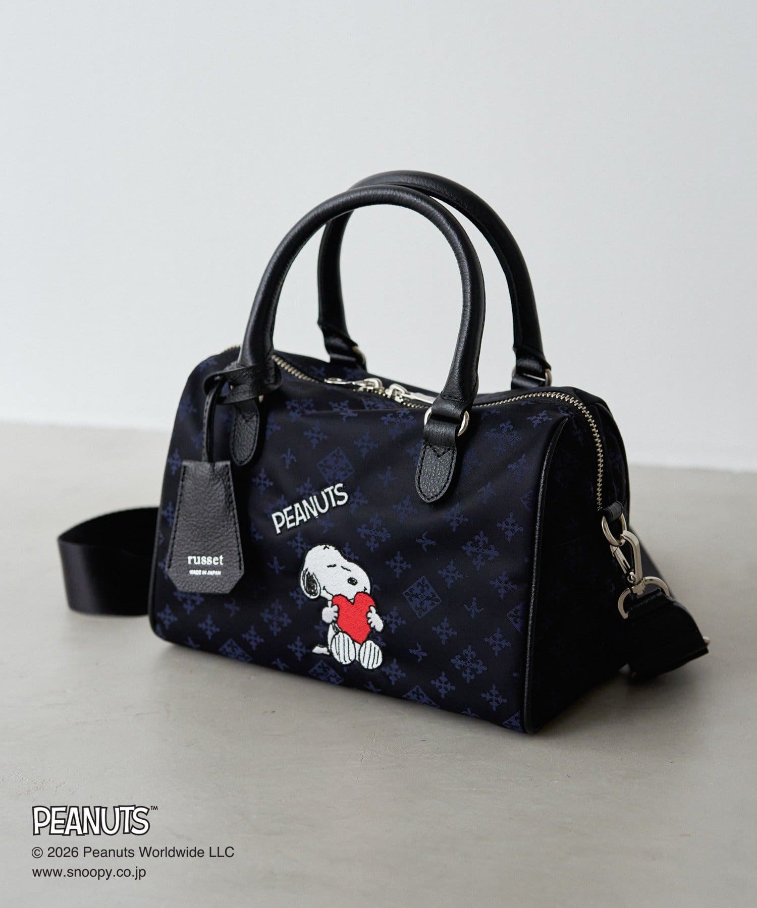 russet(ラシット) 《PEANUTS×russet》ナイロンジャガードミニボストンバッグ