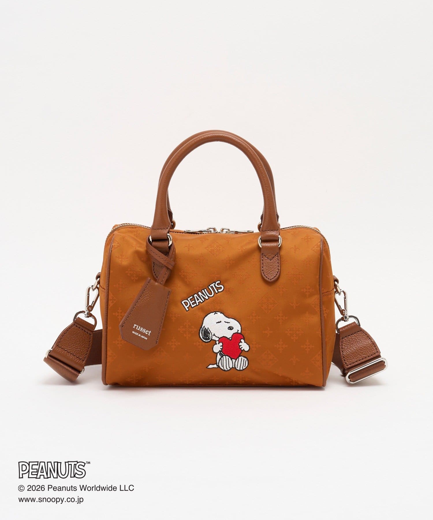 russet(ラシット) 《PEANUTS×russet》ナイロンジャガードミニボストンバッグ