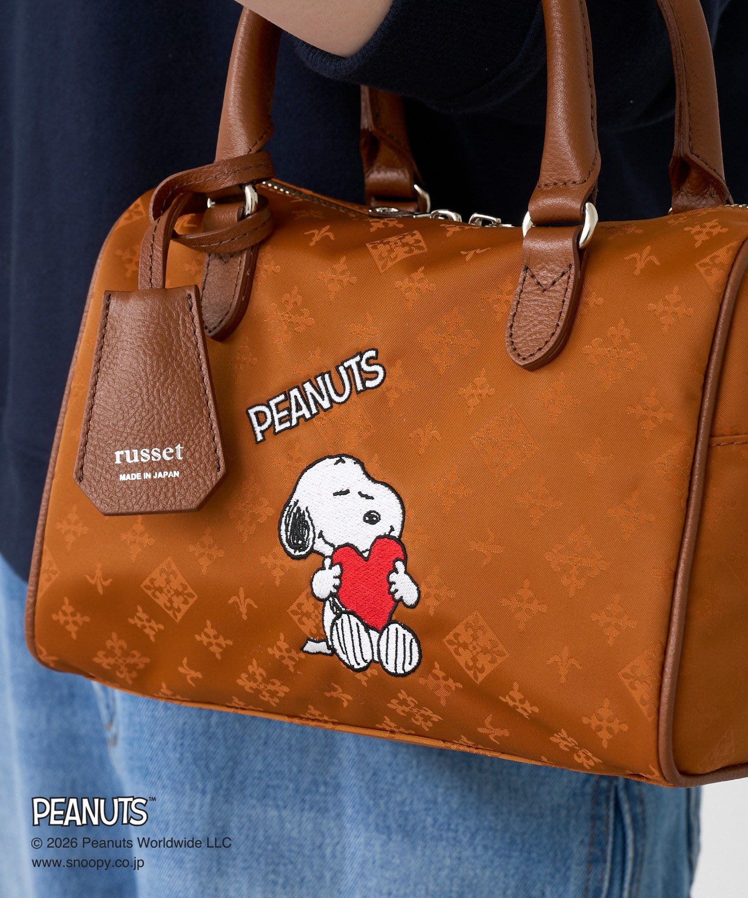 russet(ラシット) 《PEANUTS×russet》ナイロンジャガードミニボストンバッグ