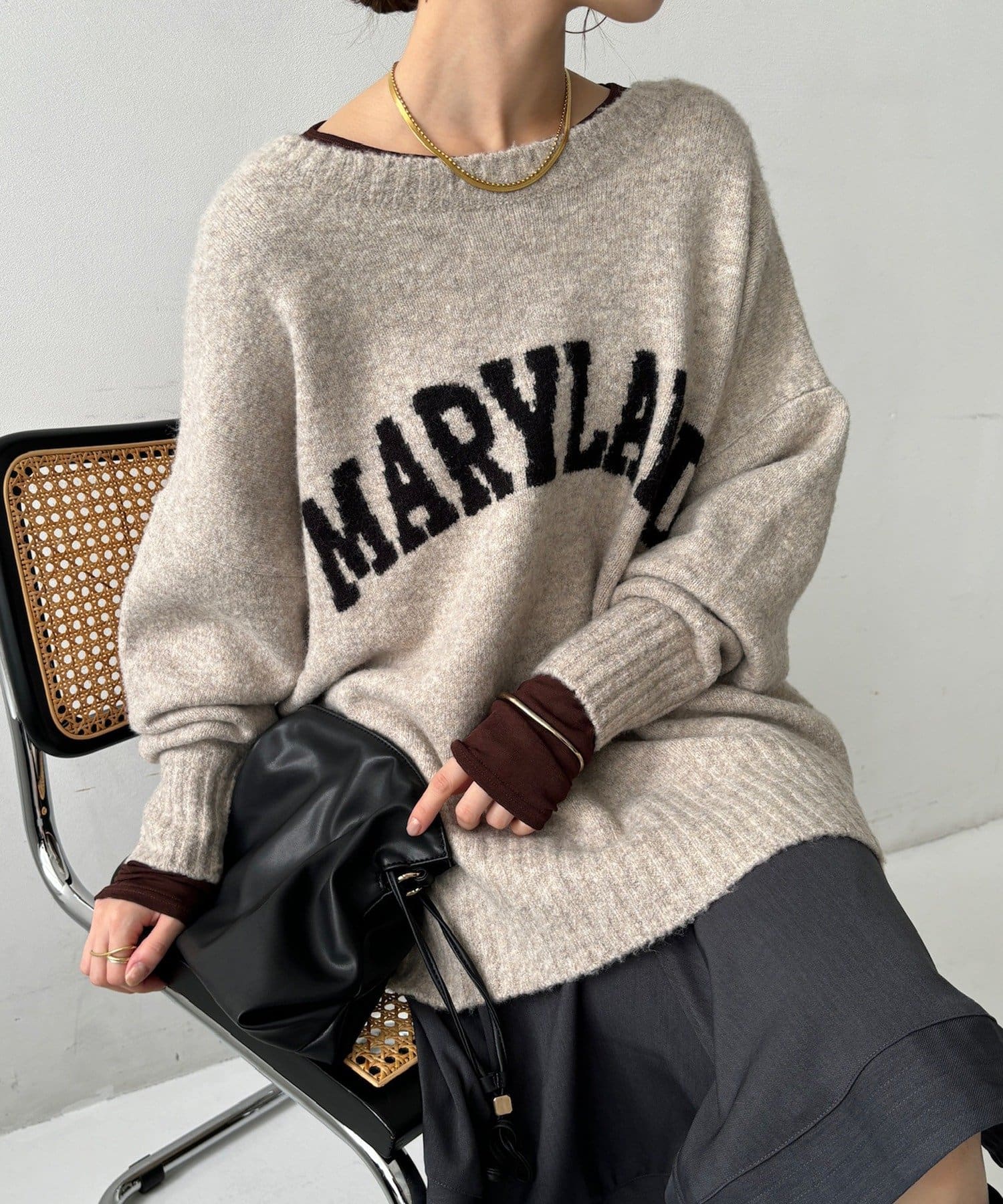 DOUDOU(ドゥドゥ) MARYLANDロゴ2wayワイドプルオーバー