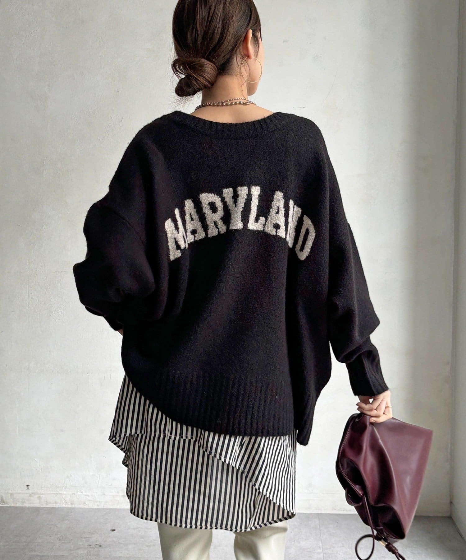 DOUDOU(ドゥドゥ) MARYLANDロゴ2wayワイドプルオーバー