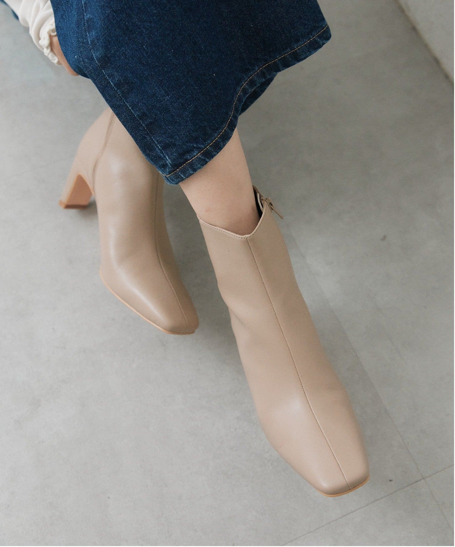 RIVE DROITE(リヴドロワ) 【6.5㎝ヒール】ヒールショートブーツ
