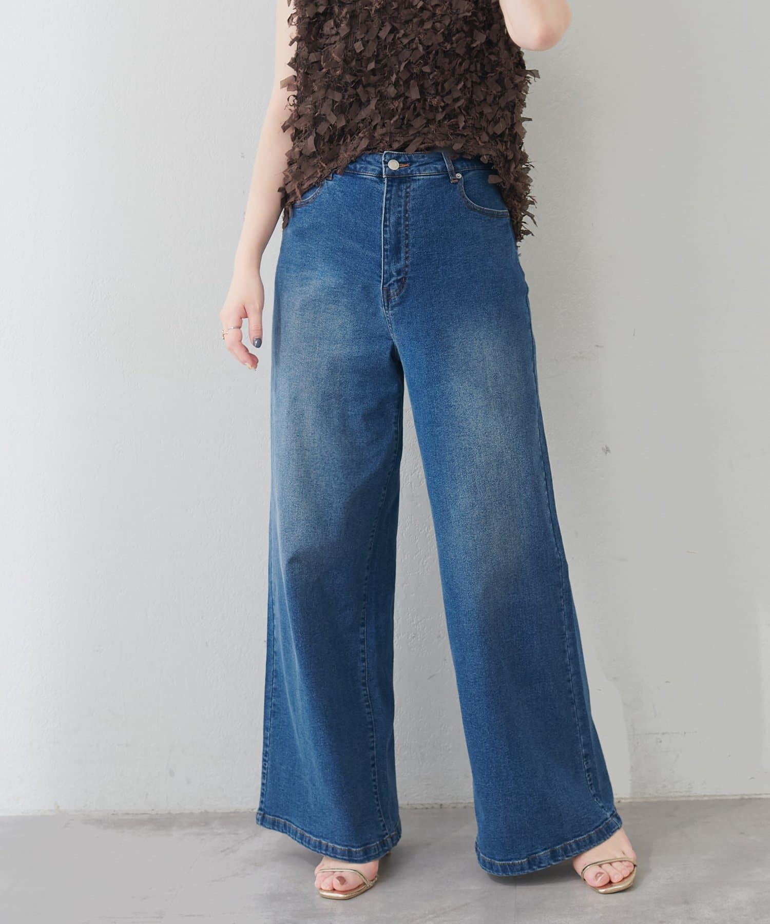 natural couture(ナチュラルクチュール) ゆるストレートストレッチセルフカットデニム