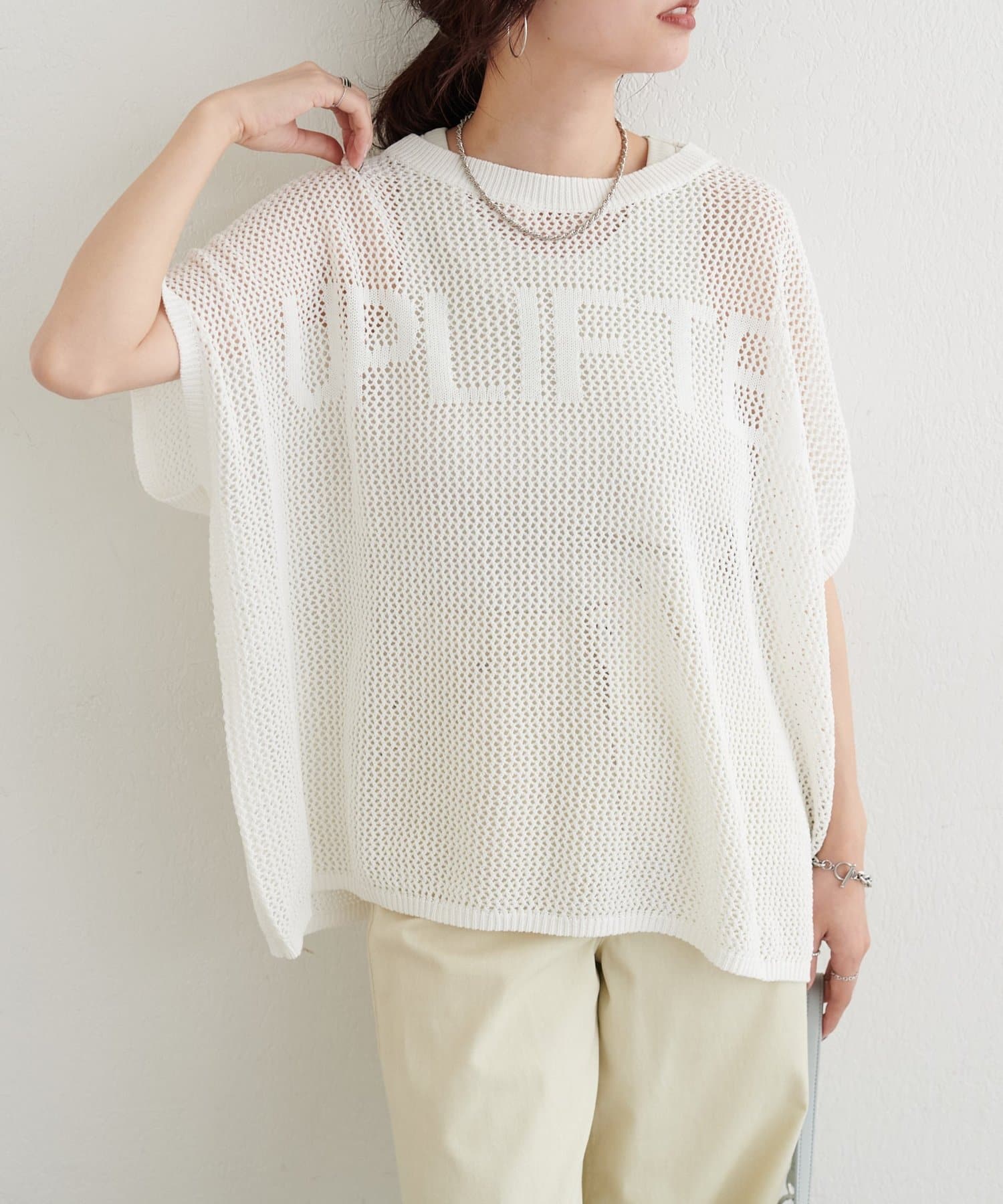 LARUTA(ラルータ) ロゴメッシュニットプルオーバー