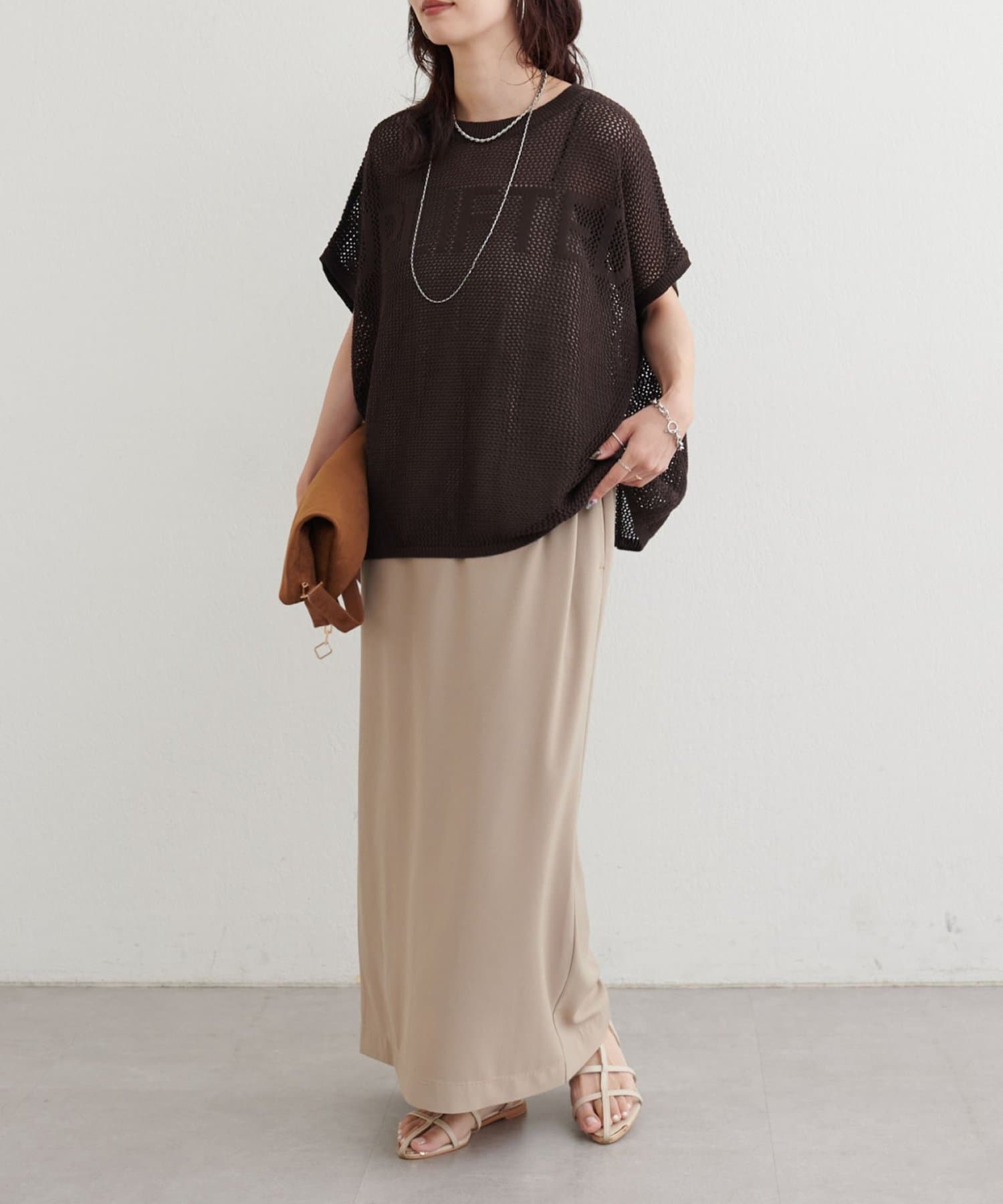 LARUTA(ラルータ) ロゴメッシュニットプルオーバー
