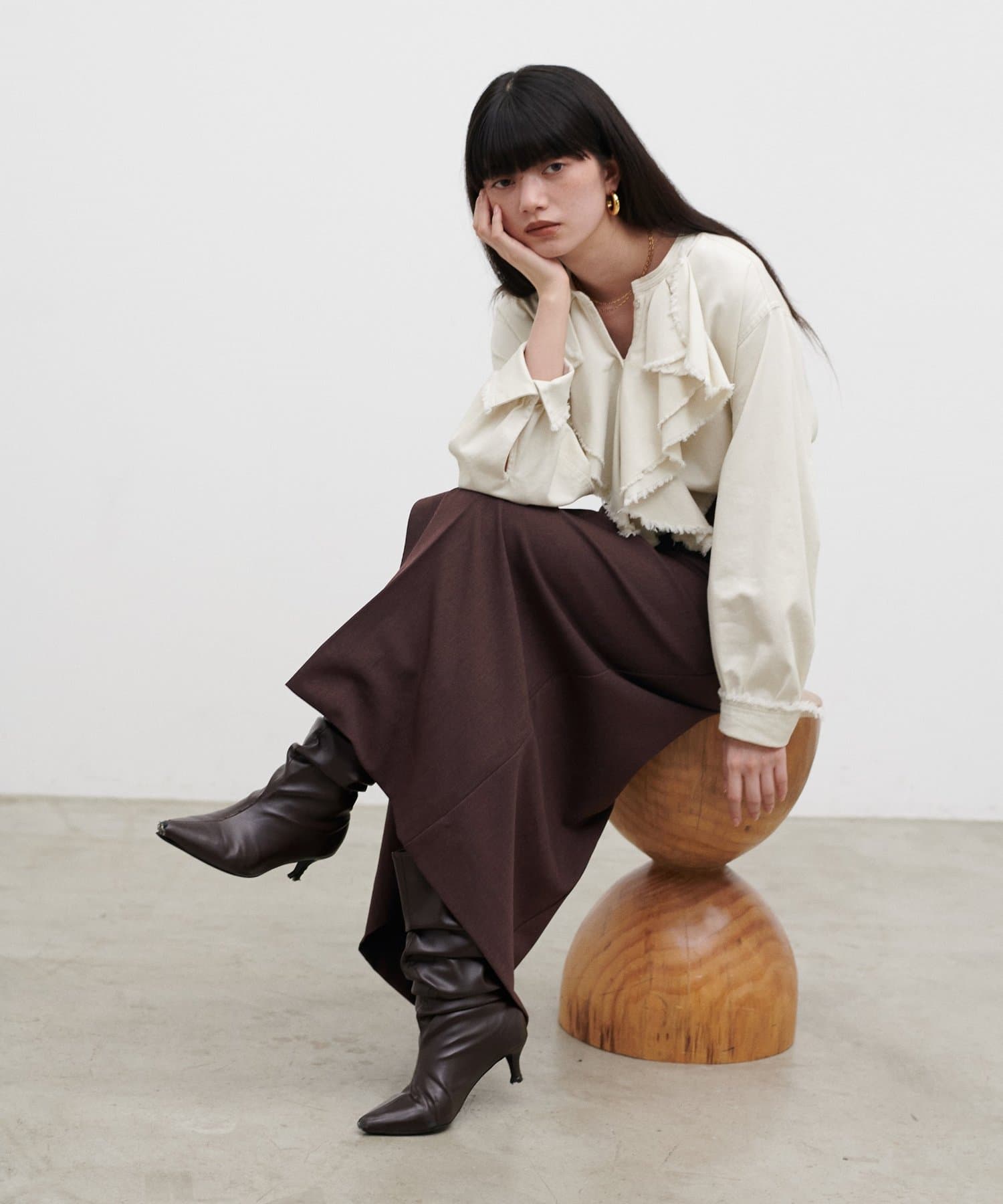 LARUTA(ラルータ) タックスリットナロースカート