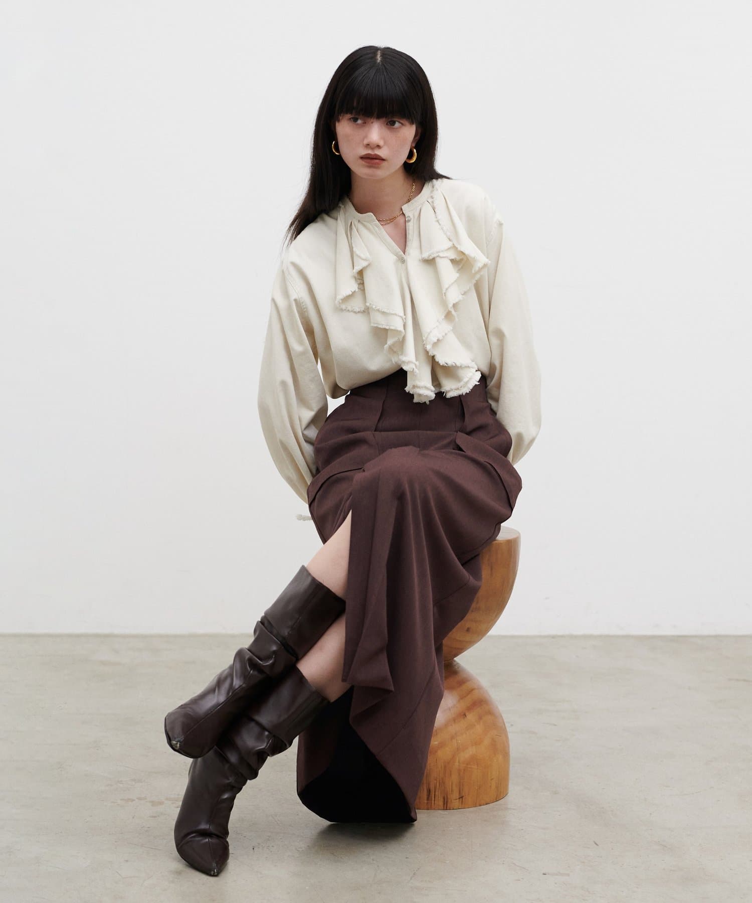 LARUTA(ラルータ) タックスリットナロースカート