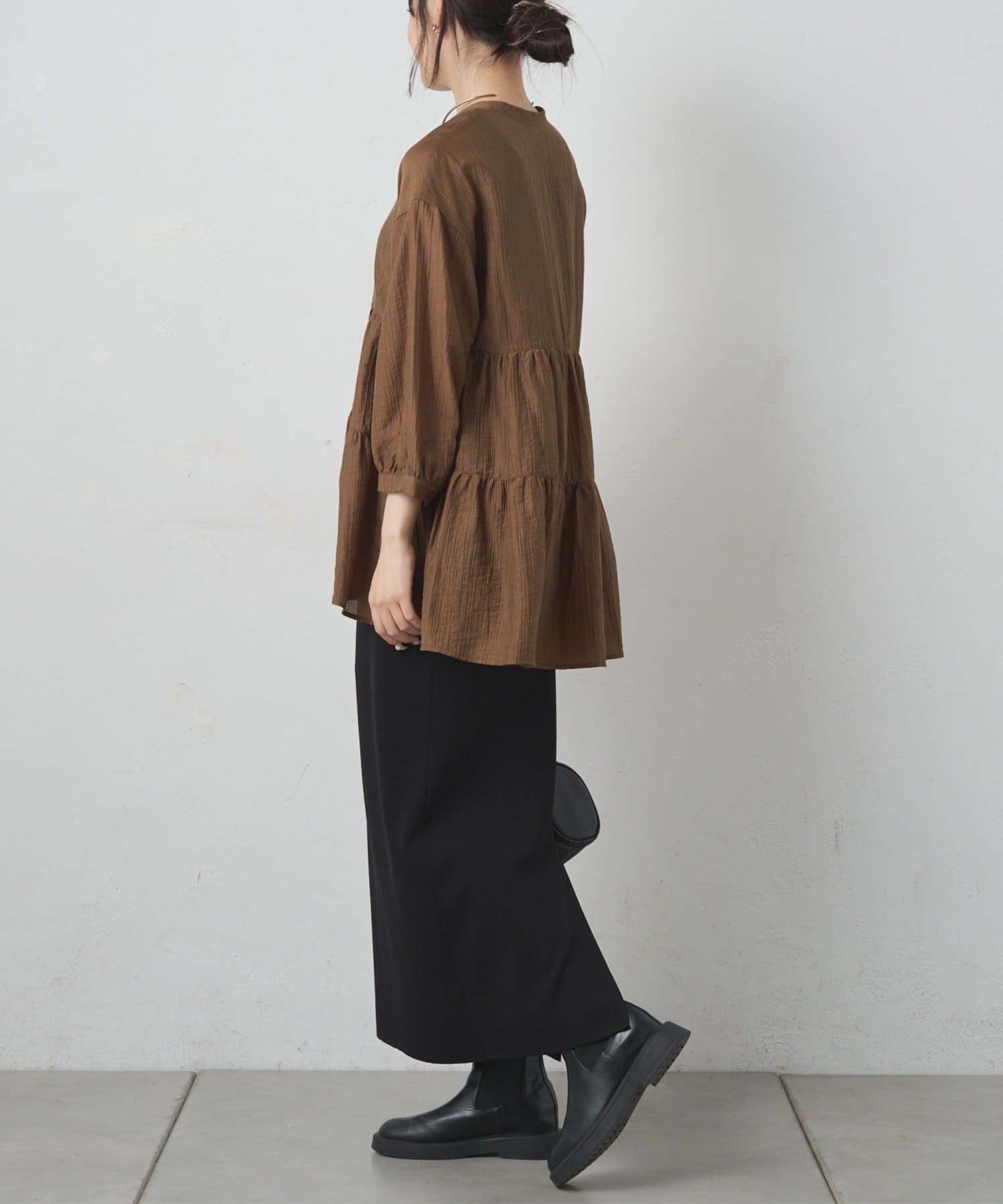 PUAL CE CIN(ピュアルセシン) 【WEB限定カラーあり】シアーノーカラーブラウス