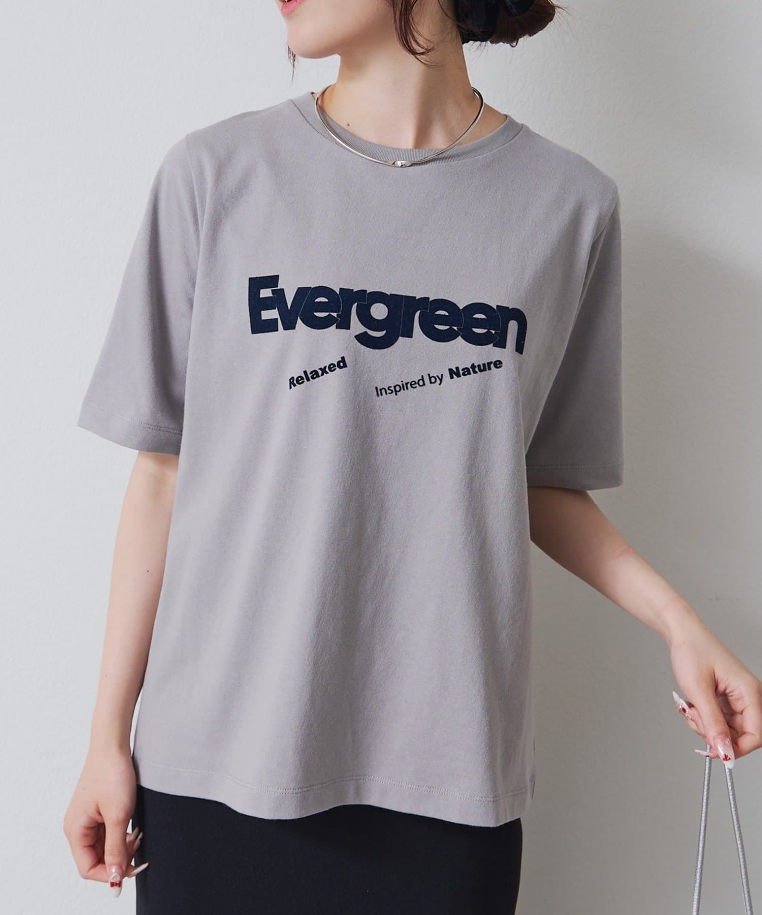PUAL CE CIN(ピュアルセシン) フロッキープリントTシャツ