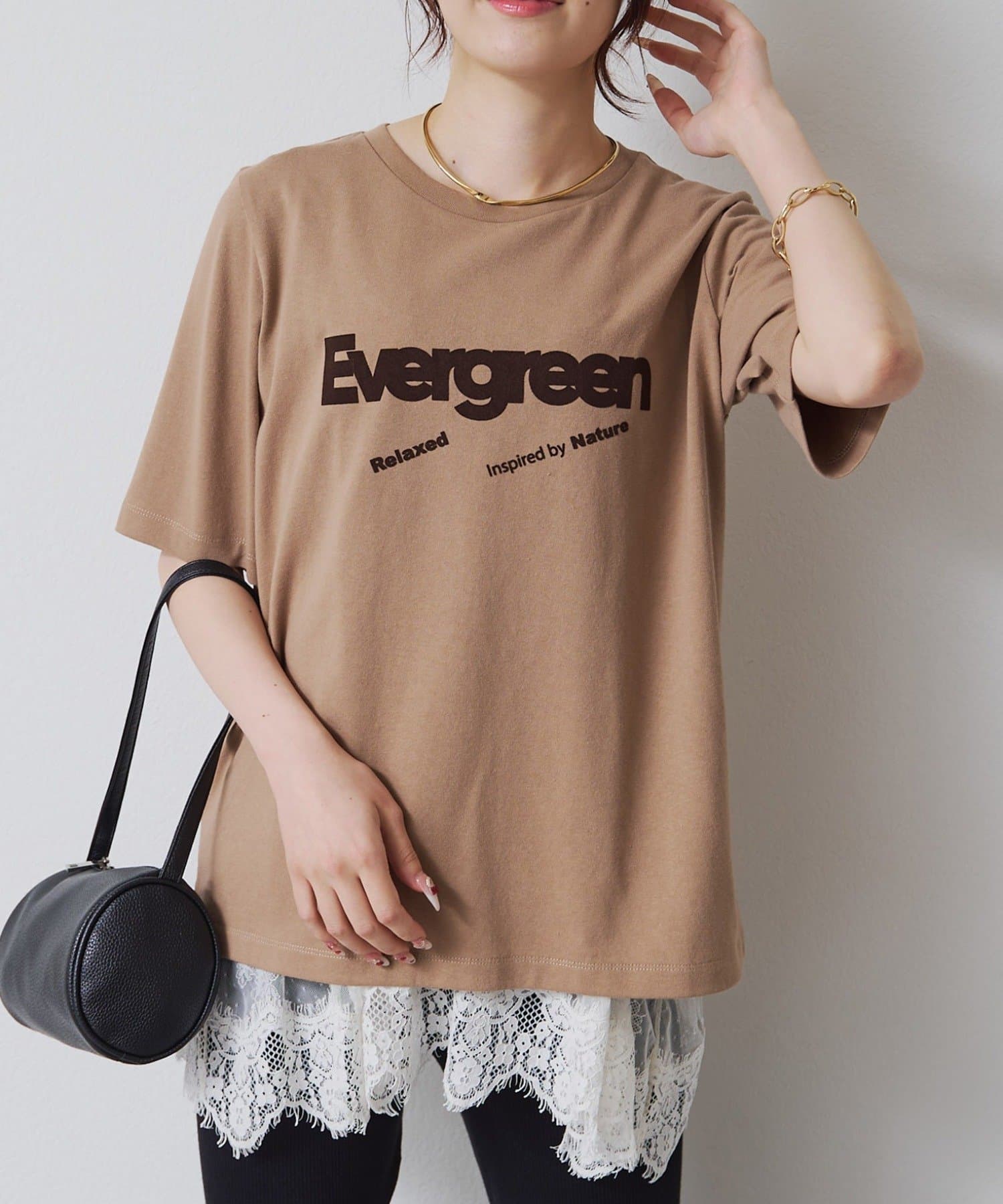 PUAL CE CIN(ピュアルセシン) フロッキープリントTシャツ