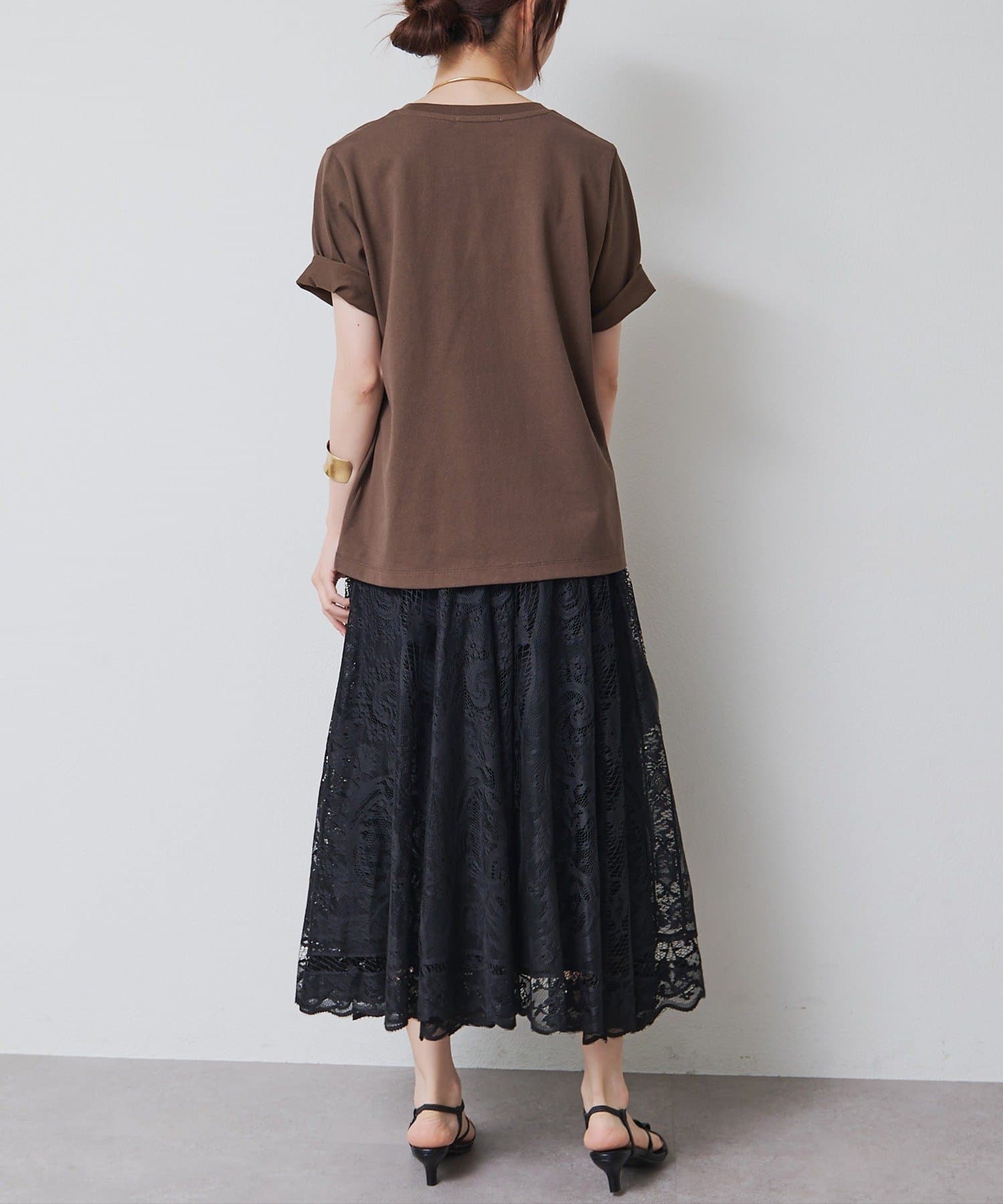 PUAL CE CIN(ピュアルセシン) フロッキープリントTシャツ