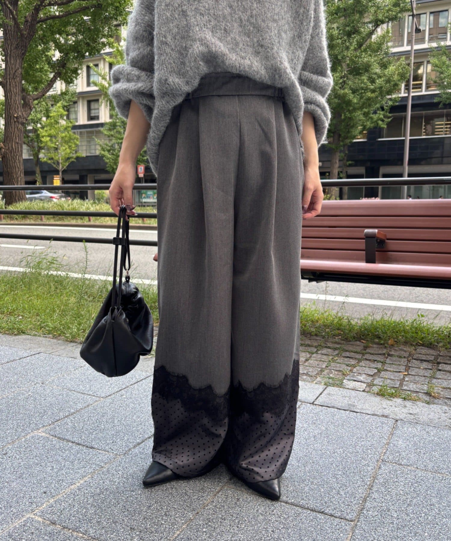 Jena　espace merveilleux(ジェナ　エスパスメルヴェイユ) レースドット切替パンツ