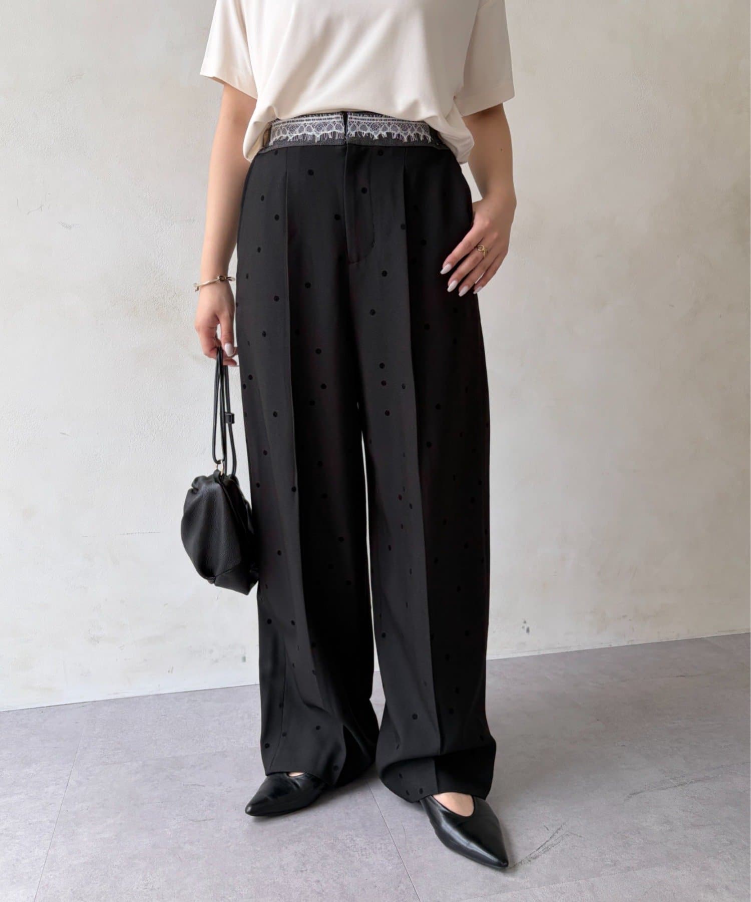 Jena　espace merveilleux(ジェナ　エスパスメルヴェイユ) フロッキードットパンツ