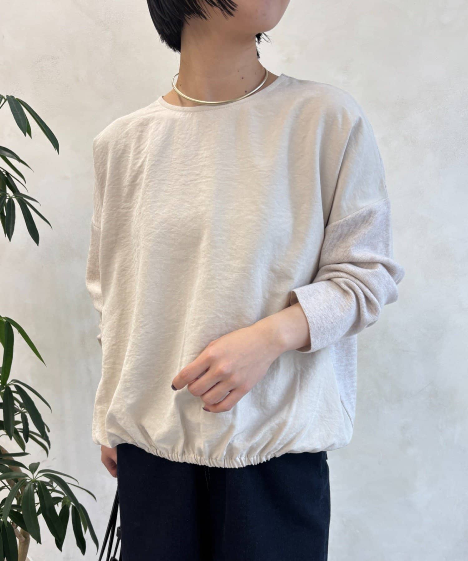 Jena　espace merveilleux(ジェナ　エスパスメルヴェイユ) ピーチスキン切替ニット