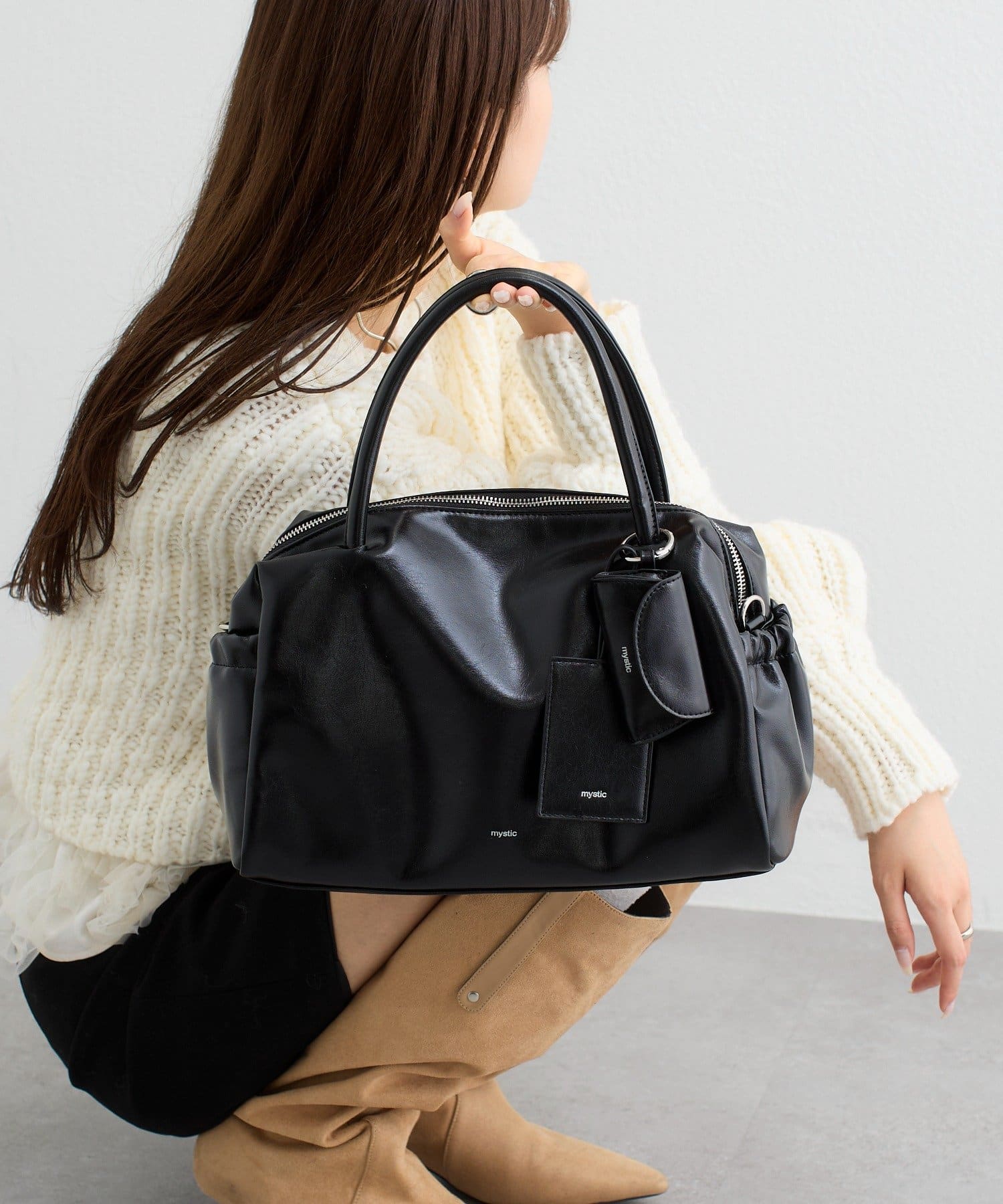 mystic(ミスティック) 【新色BLK】サイドポケットボストンBAG