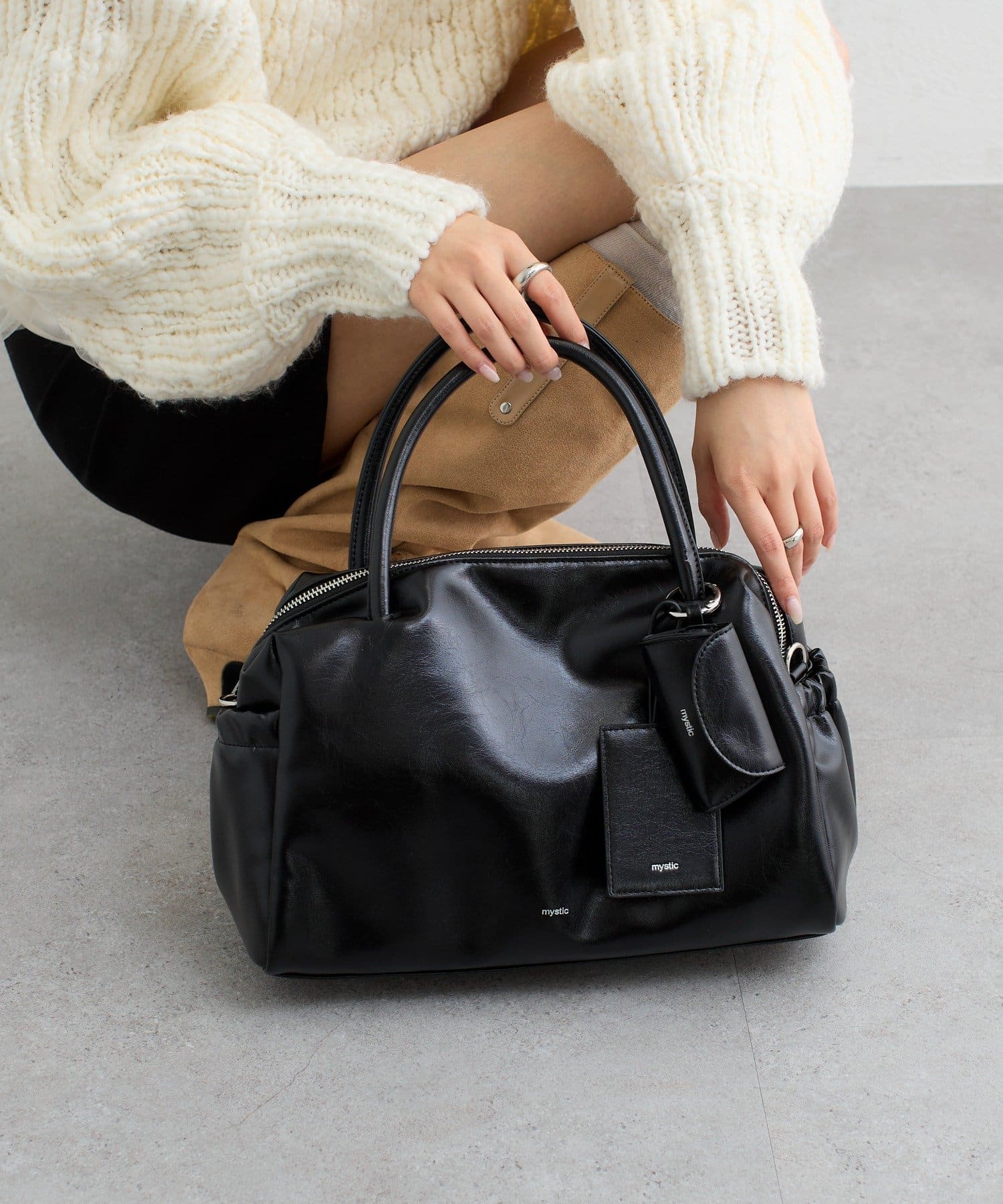 mystic(ミスティック) 【新色BLK】サイドポケットボストンBAG