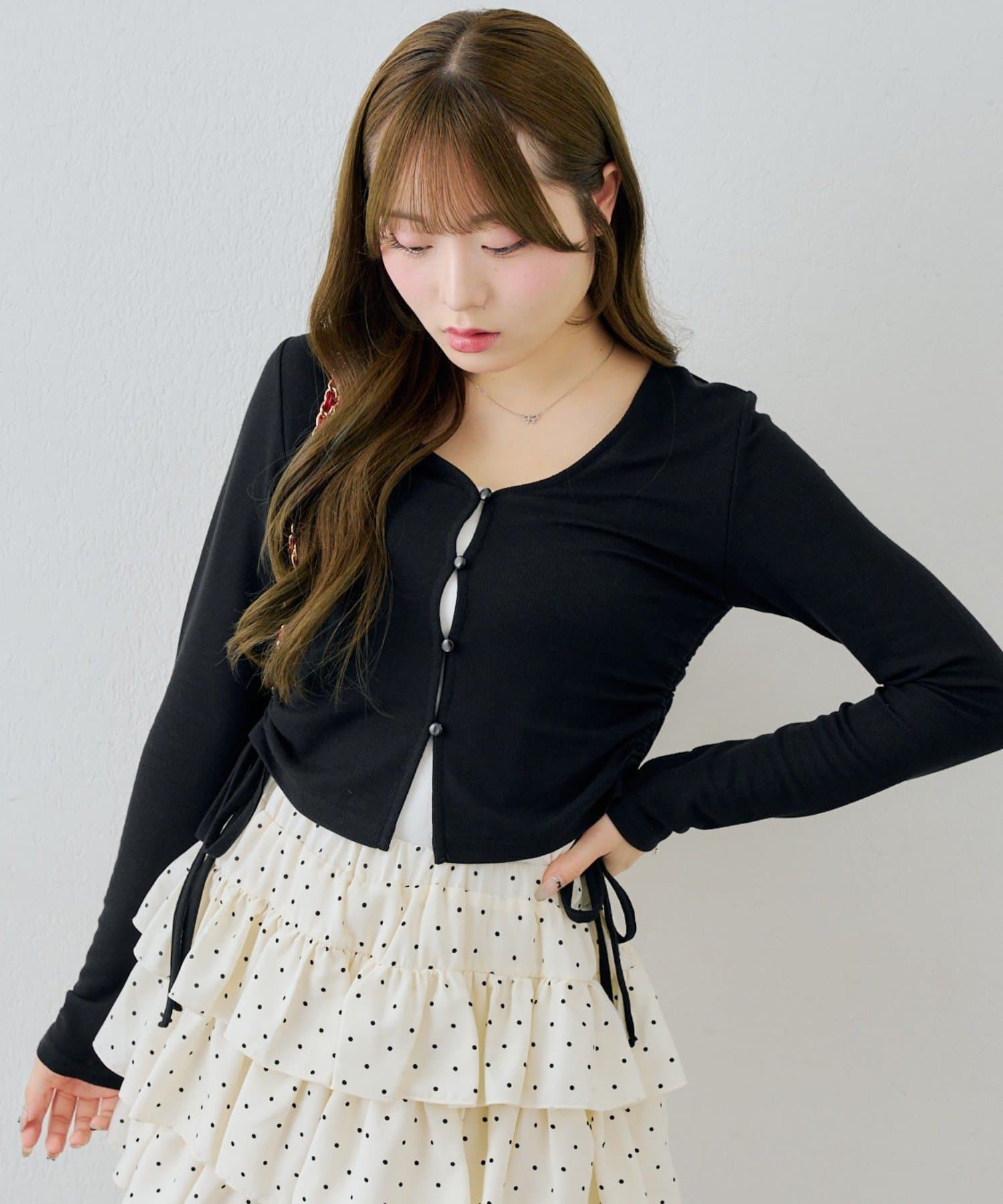 NICE CLAUP / OLIVE des OLIVE OUTLET(ナイスクラップ  / オリーブ デ オリーブ アウトレット) 【continuer】サイドドロストUVカットカーディガン