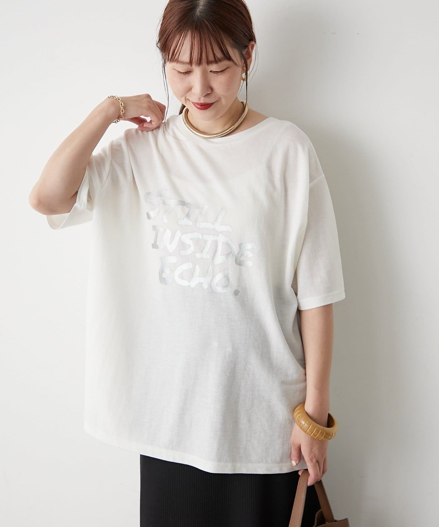Remind me and forever(リマインドミーアンドフォーエバー) 箔3段プリントTシャツ