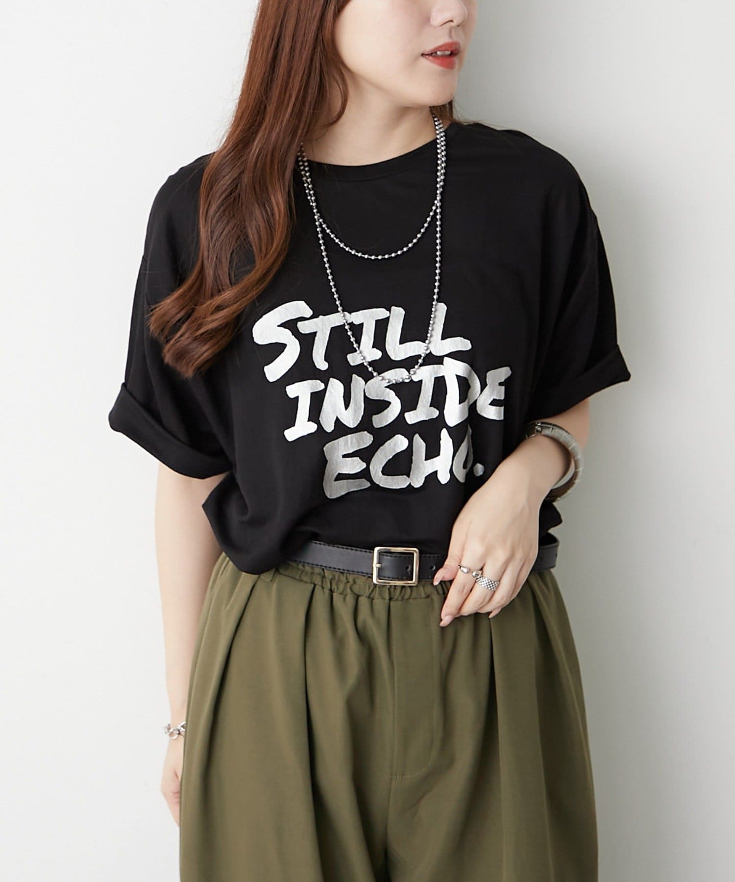 Remind me and forever(リマインドミーアンドフォーエバー) 箔3段プリントTシャツ