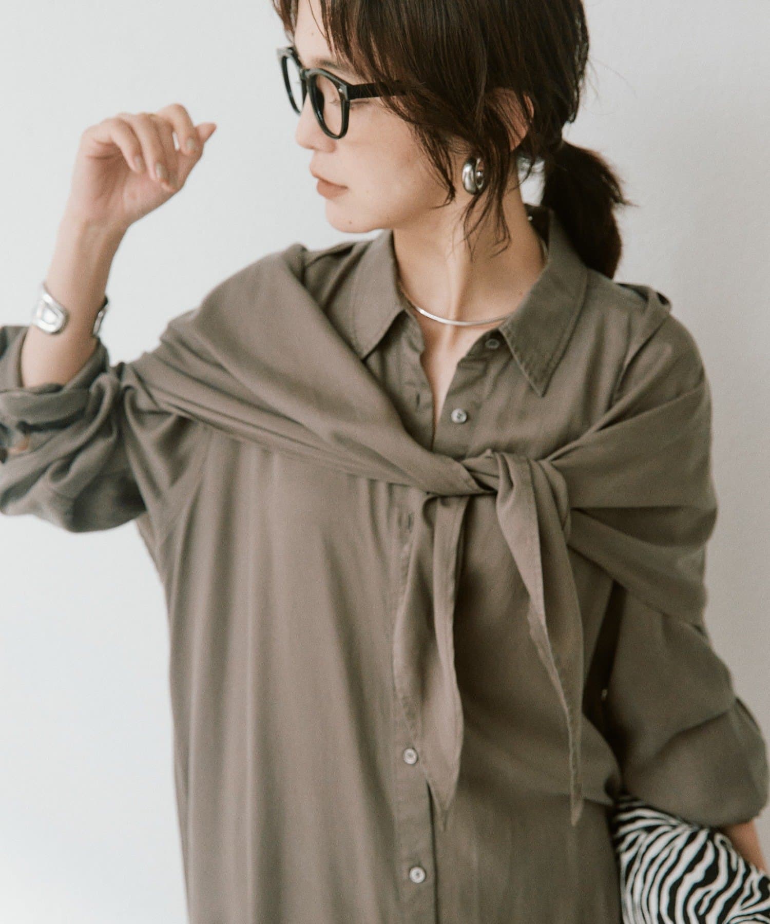 RIVE DROITE(リヴドロワ) ストール付ロングシャツOP