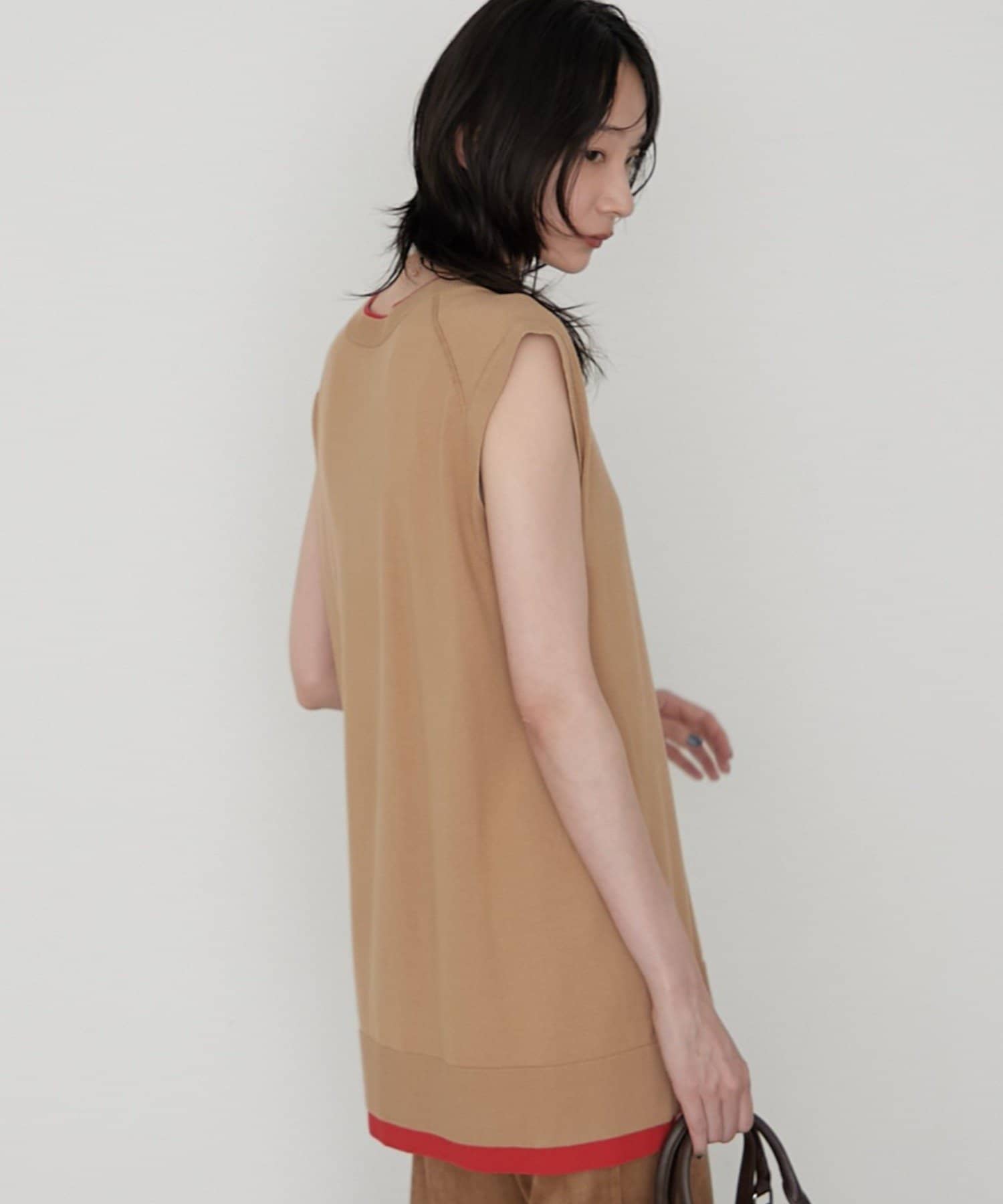 LOUNGEDRESS(ラウンジドレス) 《1枚でヘルシーに映える/配色デザイン》Wカラーニットベスト