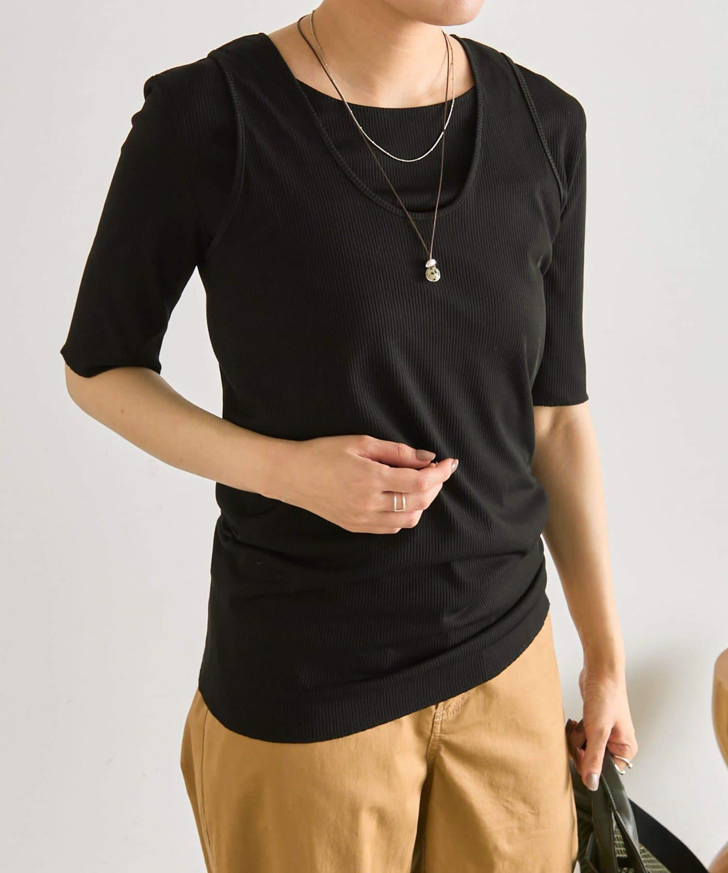 ear PAPILLONNER(イア パピヨネ) 《2点セット/別々でも着用可/リラックス》タンクセットインナー【SUM1 STYLE(スミスタイル)】