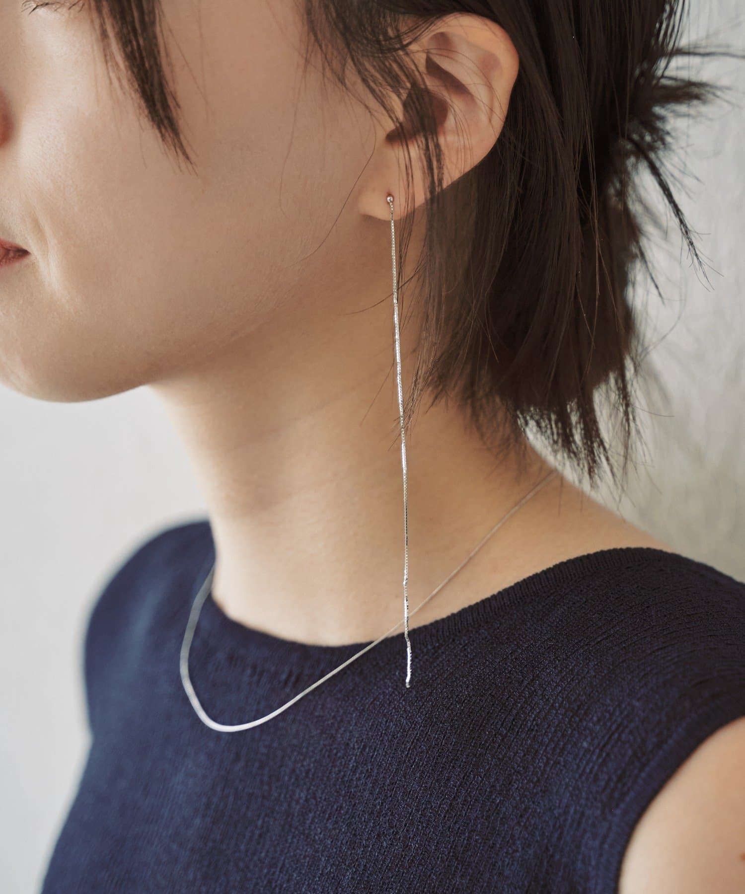 OUTLET(アウトレット) 【SHENERY】スキニーチェーンピアス＜Silver925＞