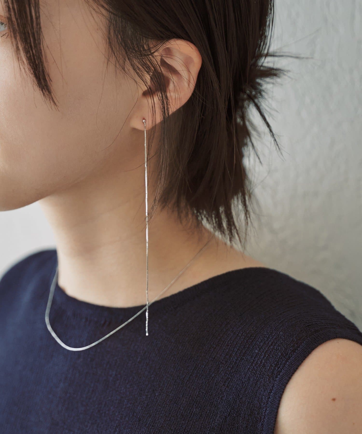 OUTLET(アウトレット) 【SHENERY】スキニーチェーンピアス＜Silver925＞