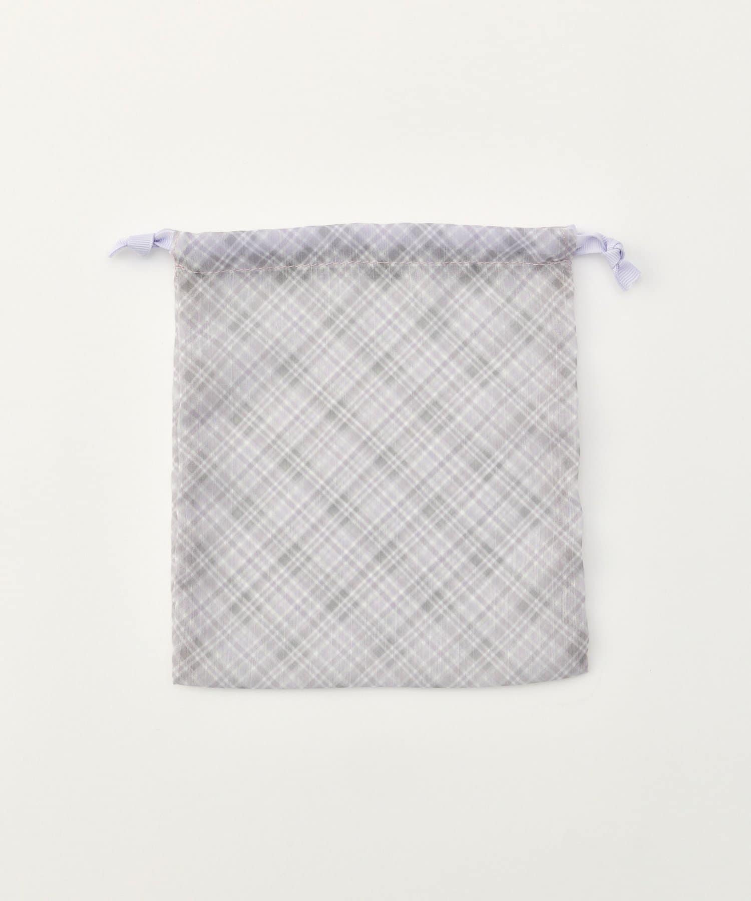 Lattice(ラティス) チェックシアー巾着ポーチ
