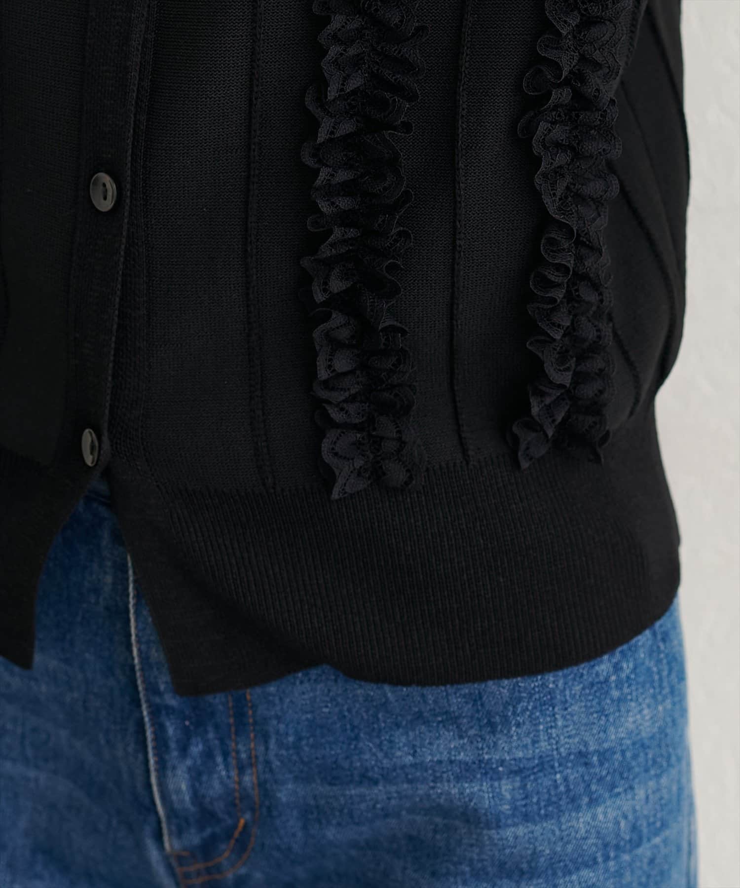natural couture(ナチュラルクチュール) レースデザインノースリニットTOPS