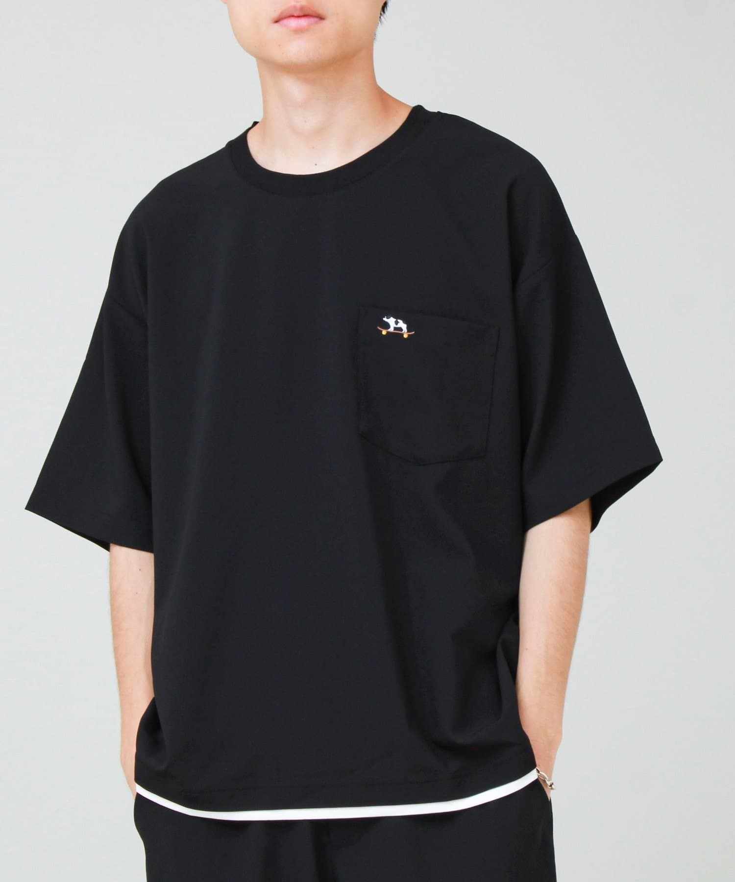 FREDY & GLOSTER(フレディ アンド グロスター) 【フレブル刺繍/セットアップ対応】カラミ織りTEE フェイクレイヤード