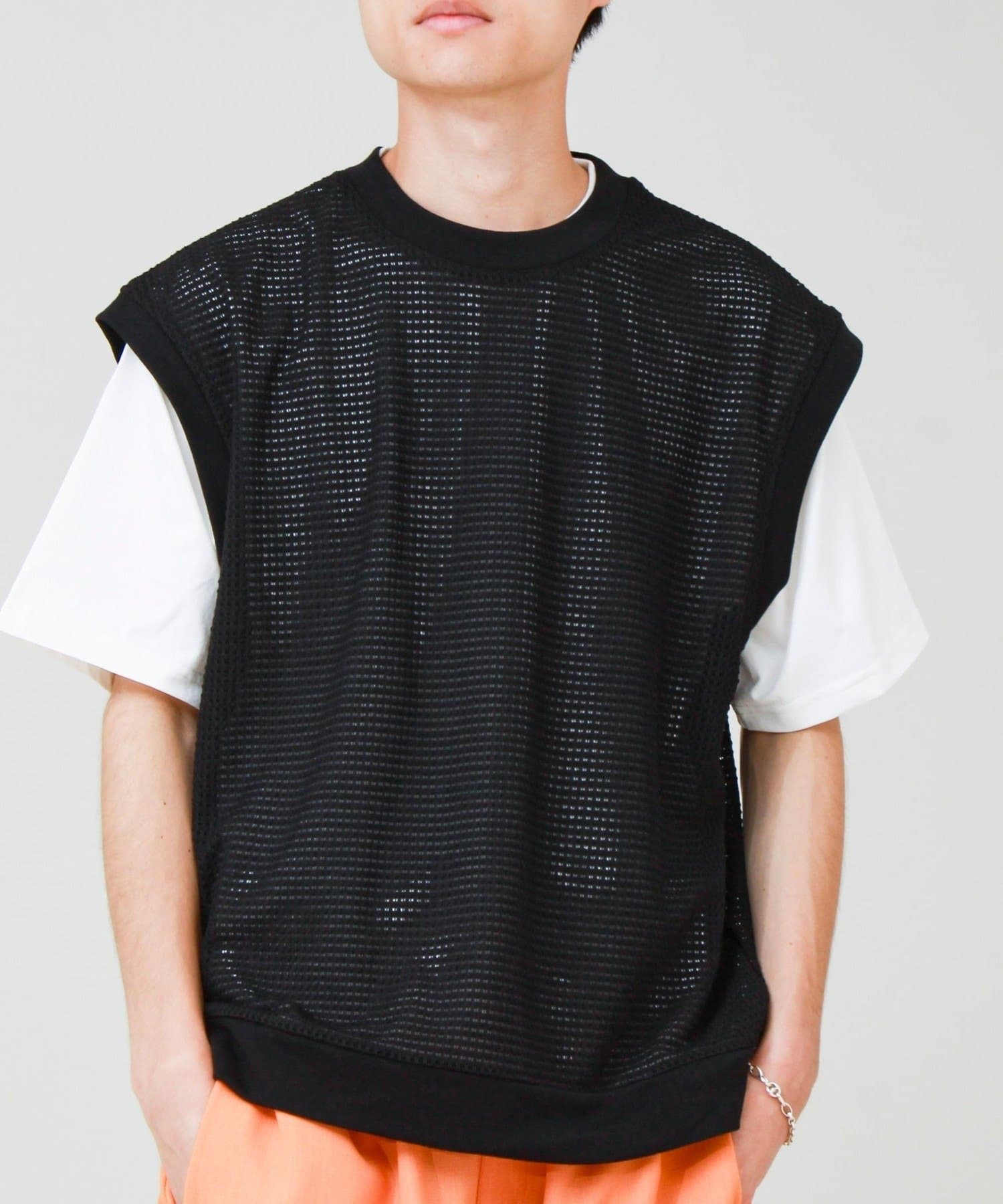 FREDY & GLOSTER(フレディ アンド グロスター) 【2点セット】メッシュベスト アンサンブルTEE