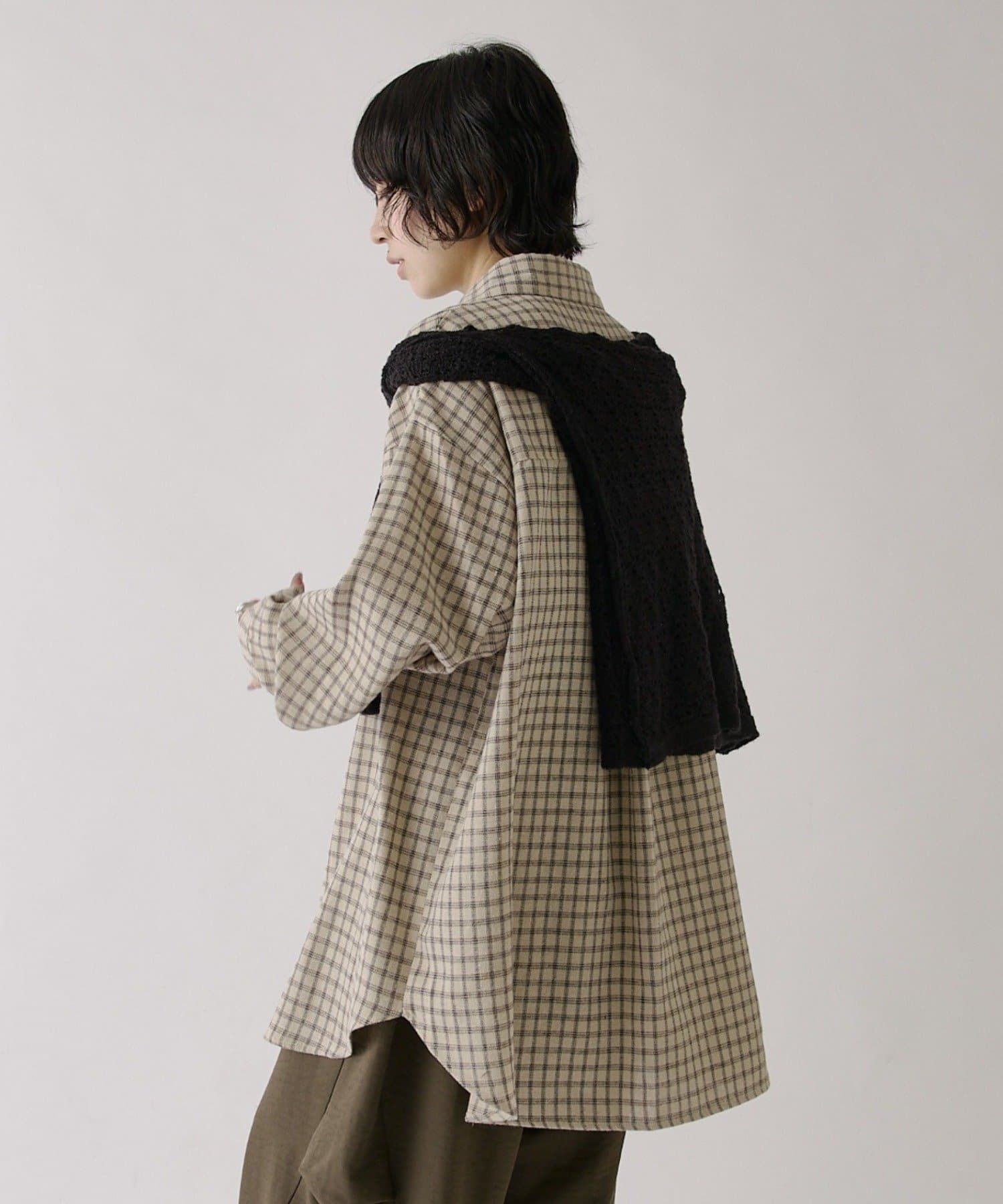 -goocy-(グーシー) 起毛チェックビッグシャツ