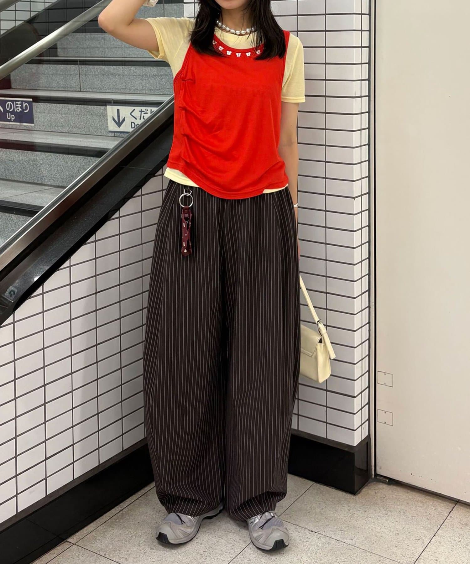 CIAOPANIC(チャオパニック) 蝶々ボタンタンクレイヤードTee