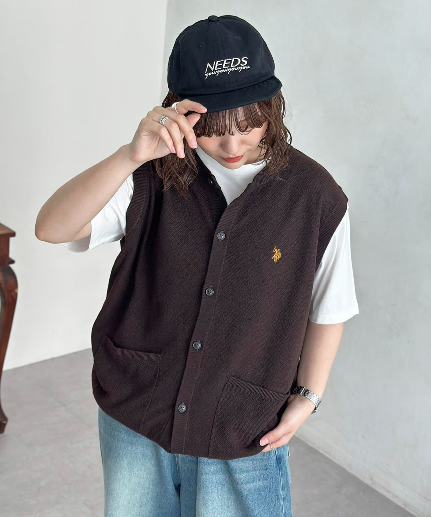 CPCM(シーピーシーエム) 【U.S. POLO ASSN.】クルーニットベストカーディガン