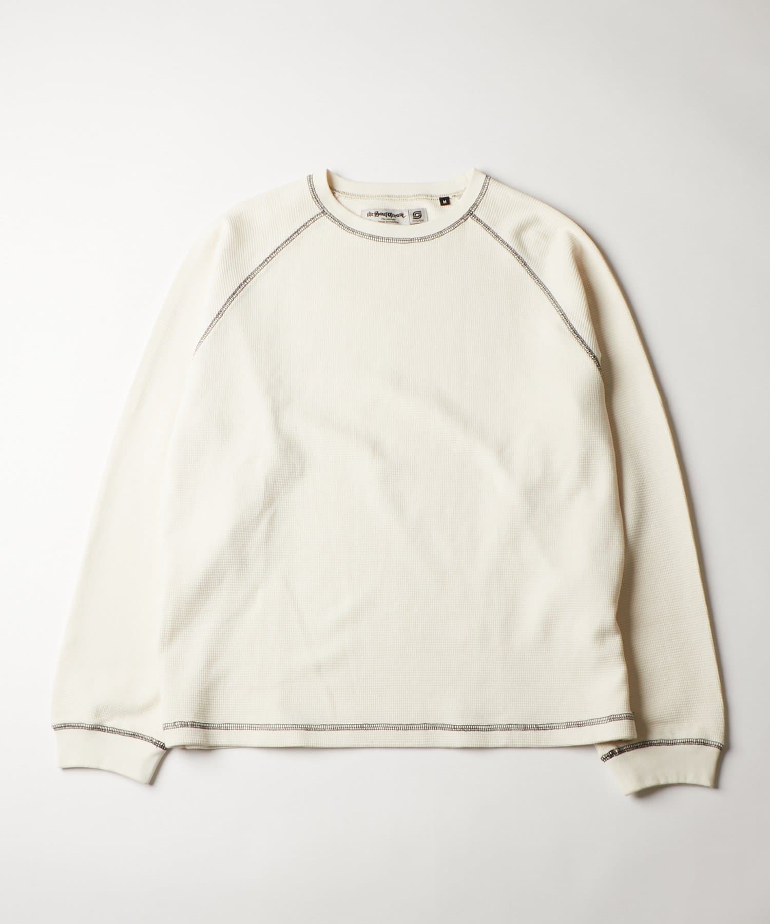 WHO’S WHO gallery(フーズフーギャラリー) 【Sourcream】ワッフルラグラン配色ステッチL/STEE