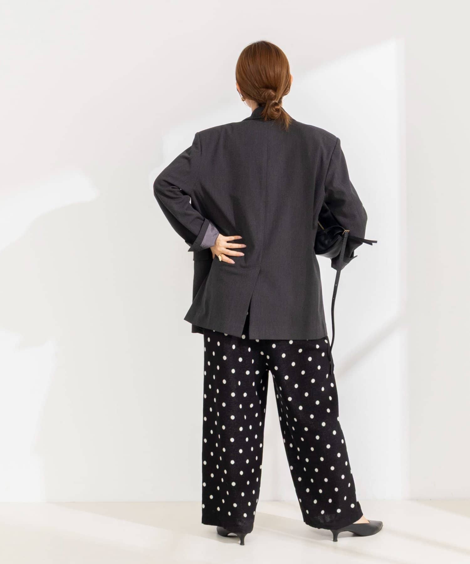 NOLLEY'S(ノーリーズ) 《手洗い可能》Wジャガードニットサロペット