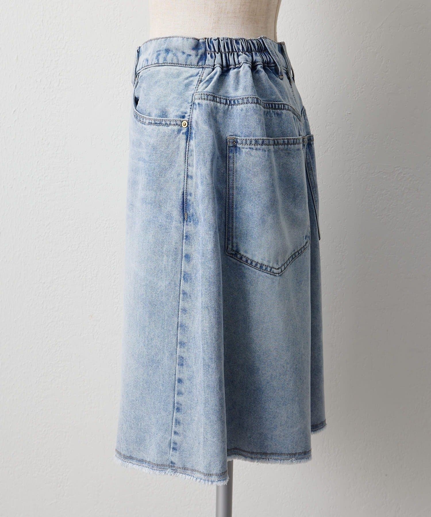 NICE CLAUP / OLIVE des OLIVE OUTLET(ナイスクラップ  / オリーブ デ オリーブ アウトレット) 【PUAL CE CIN】リヨセル混デニムハーフパンツ