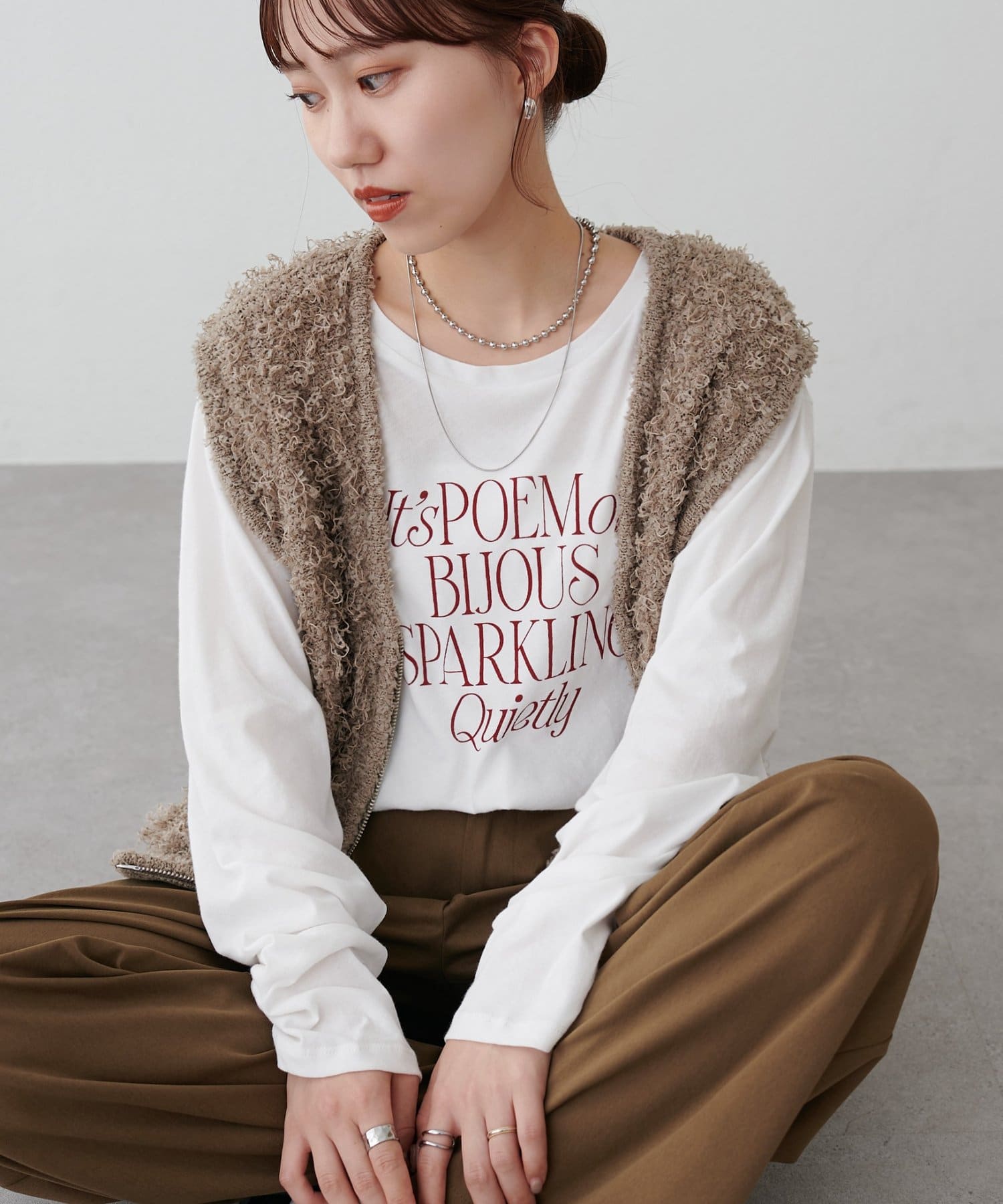 DISCOAT(ディスコート) 強撚シアーロゴTシャツ