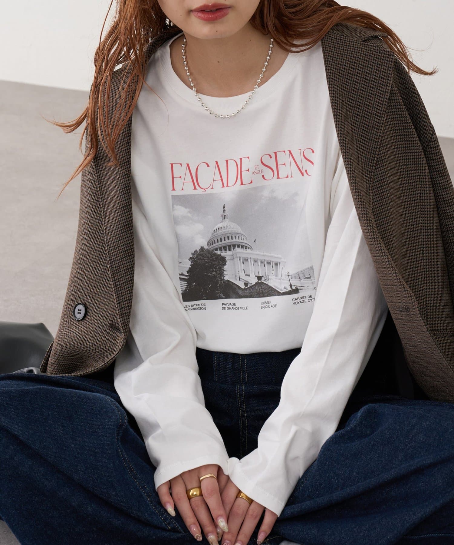 DISCOAT(ディスコート) モノクロフォトロゴTシャツ