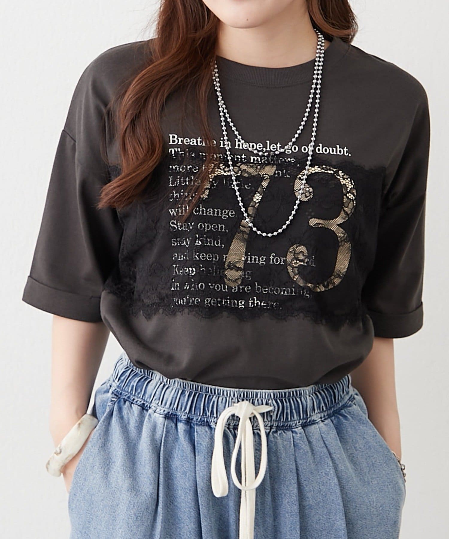 Remind me and forever(リマインドミーアンドフォーエバー) フロントレースロゴTシャツ