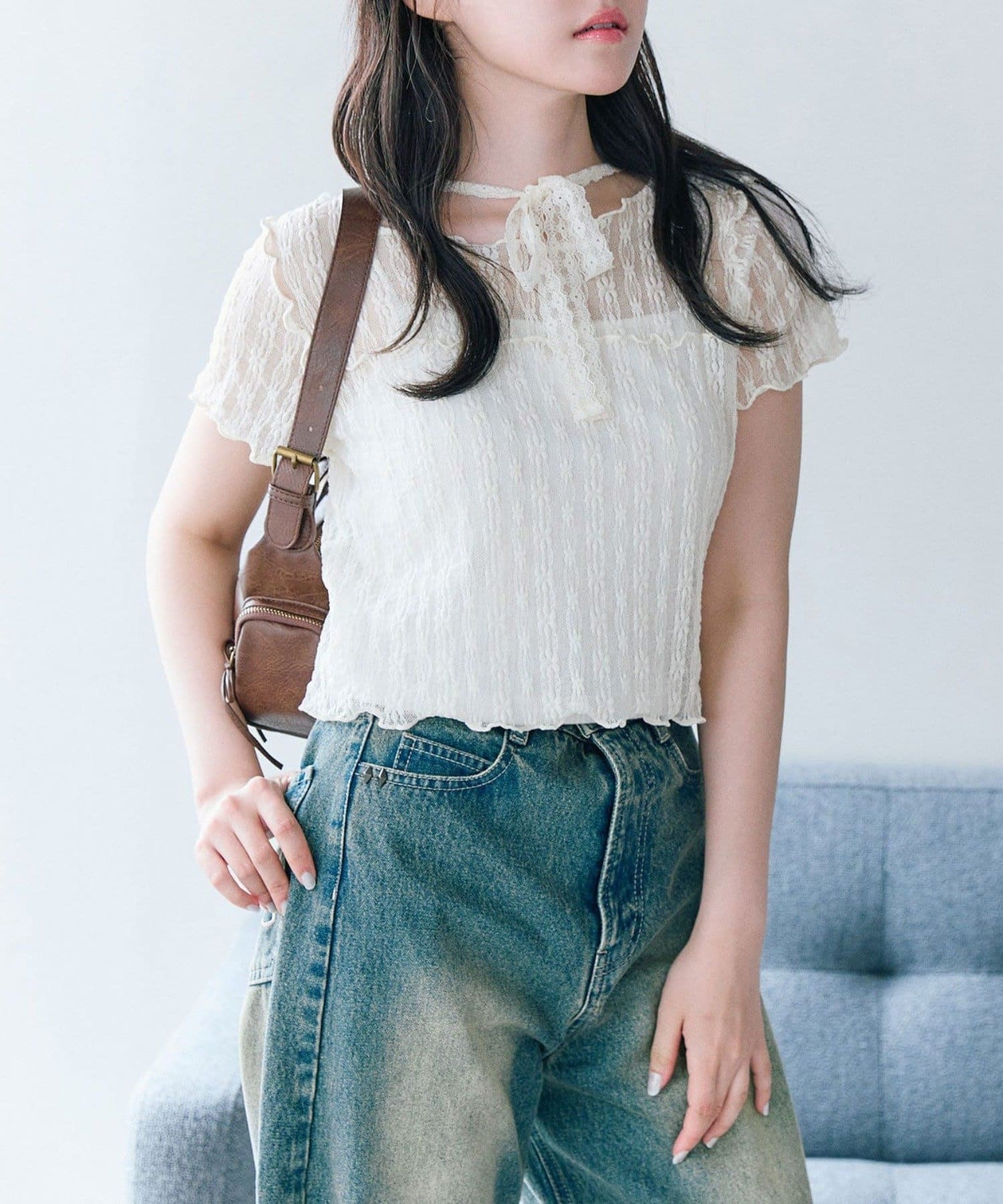 お値下げ中！Dolce フィオーレトップス OLIVE des OLIVE】フード付きレーストップス | NICE CLAUP / OLIVE des