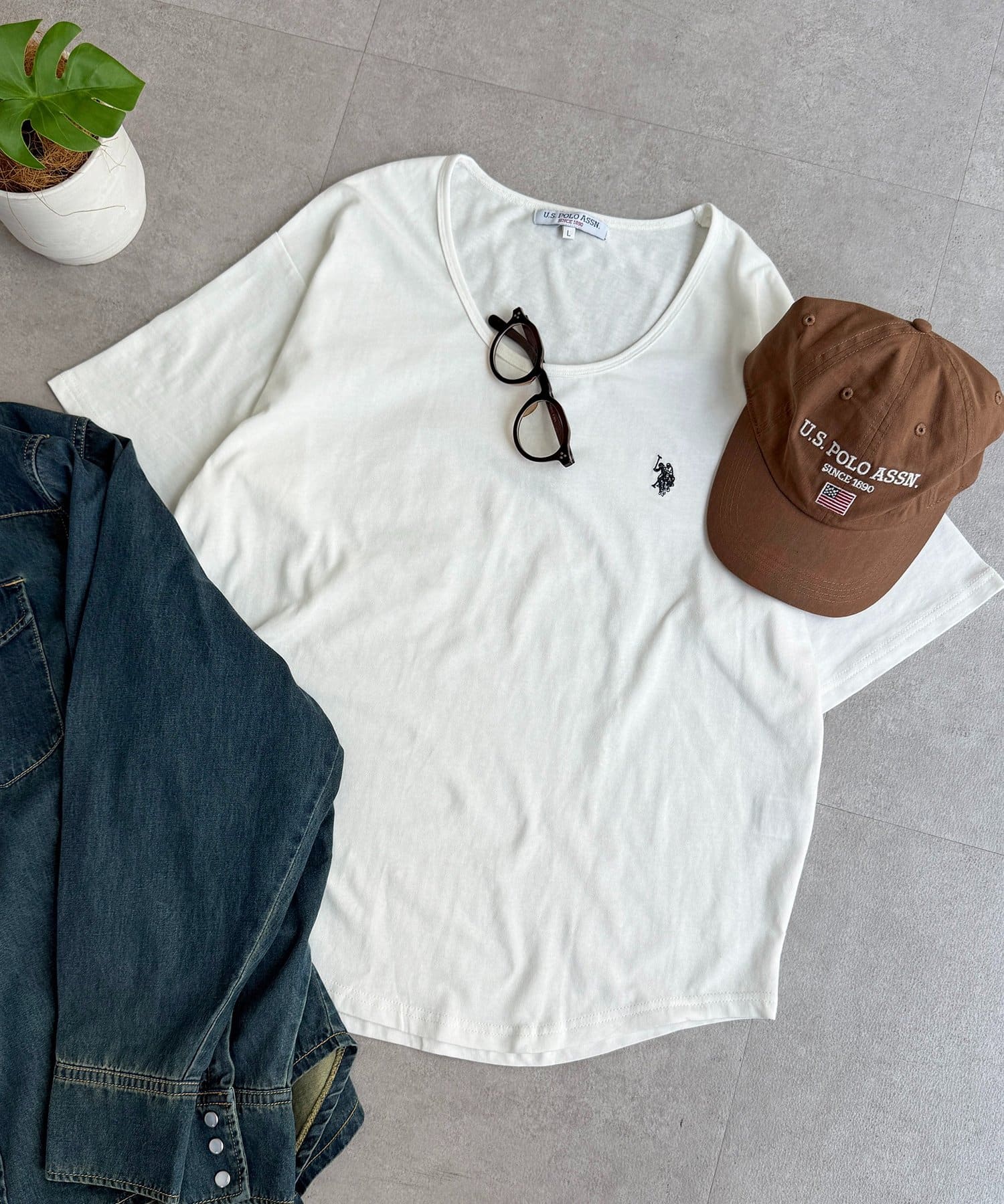 CPCM(シーピーシーエム) 【U.S. POLO ASSN.】UネックT