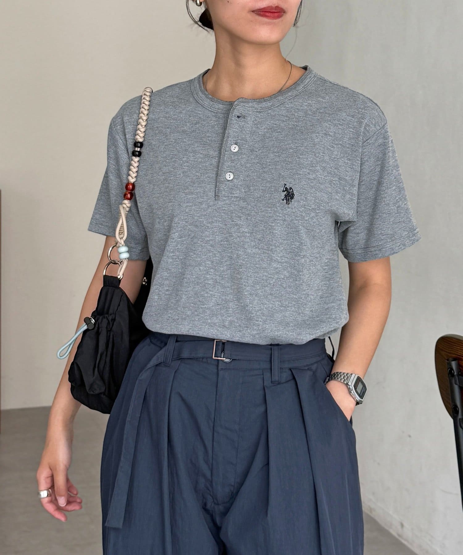 CPCM(シーピーシーエム) 【U.S. POLO ASSN.】コンパクトリブヘンリーT