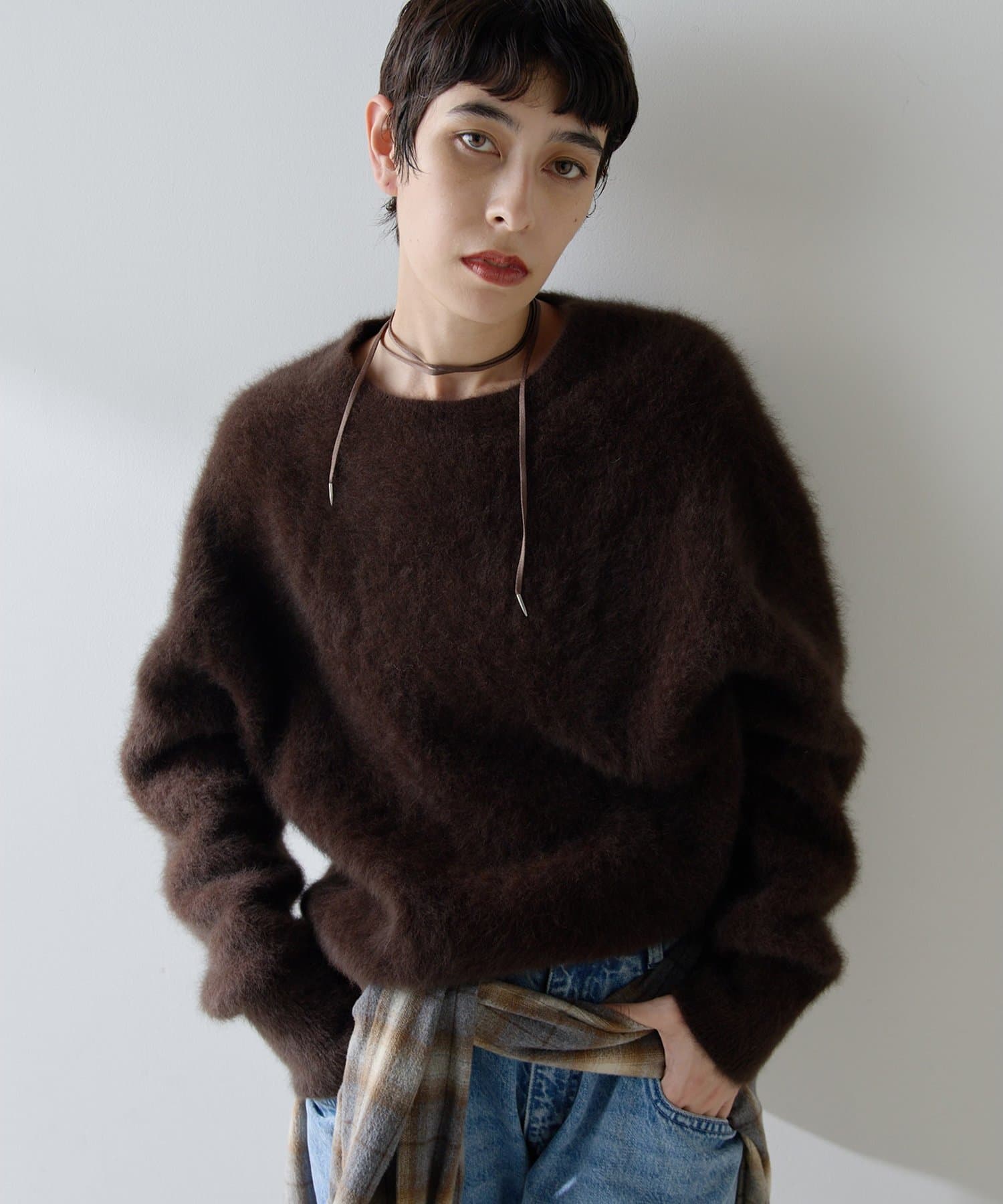 Whim Gazette(ウィム ガゼット) 〈WEB限定〉ファークルーネックプルオーバー