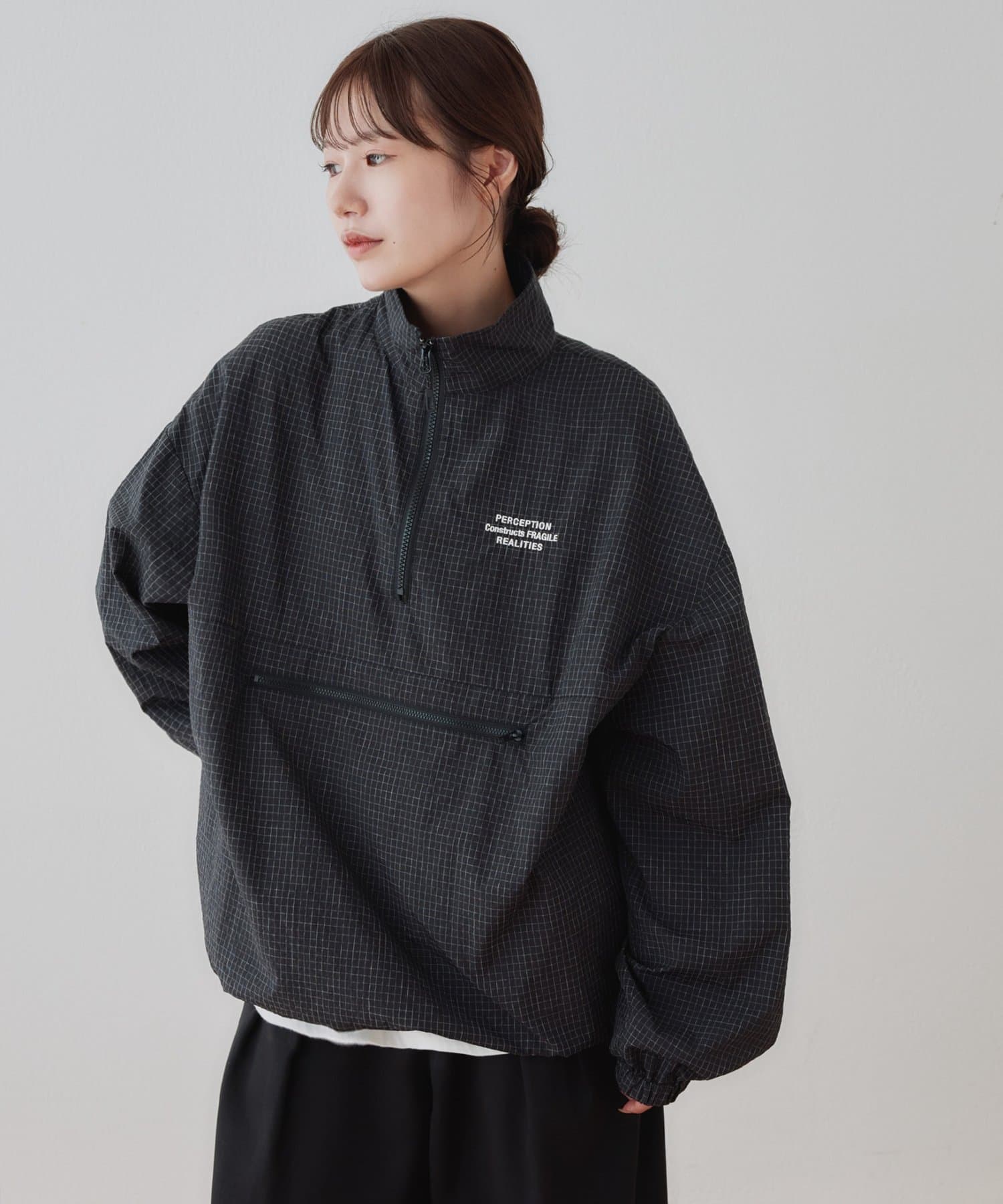 DISCOAT(ディスコート) 【Enlude】ワンポイント刺繍ハーフジップシャツ《ユニセックス》