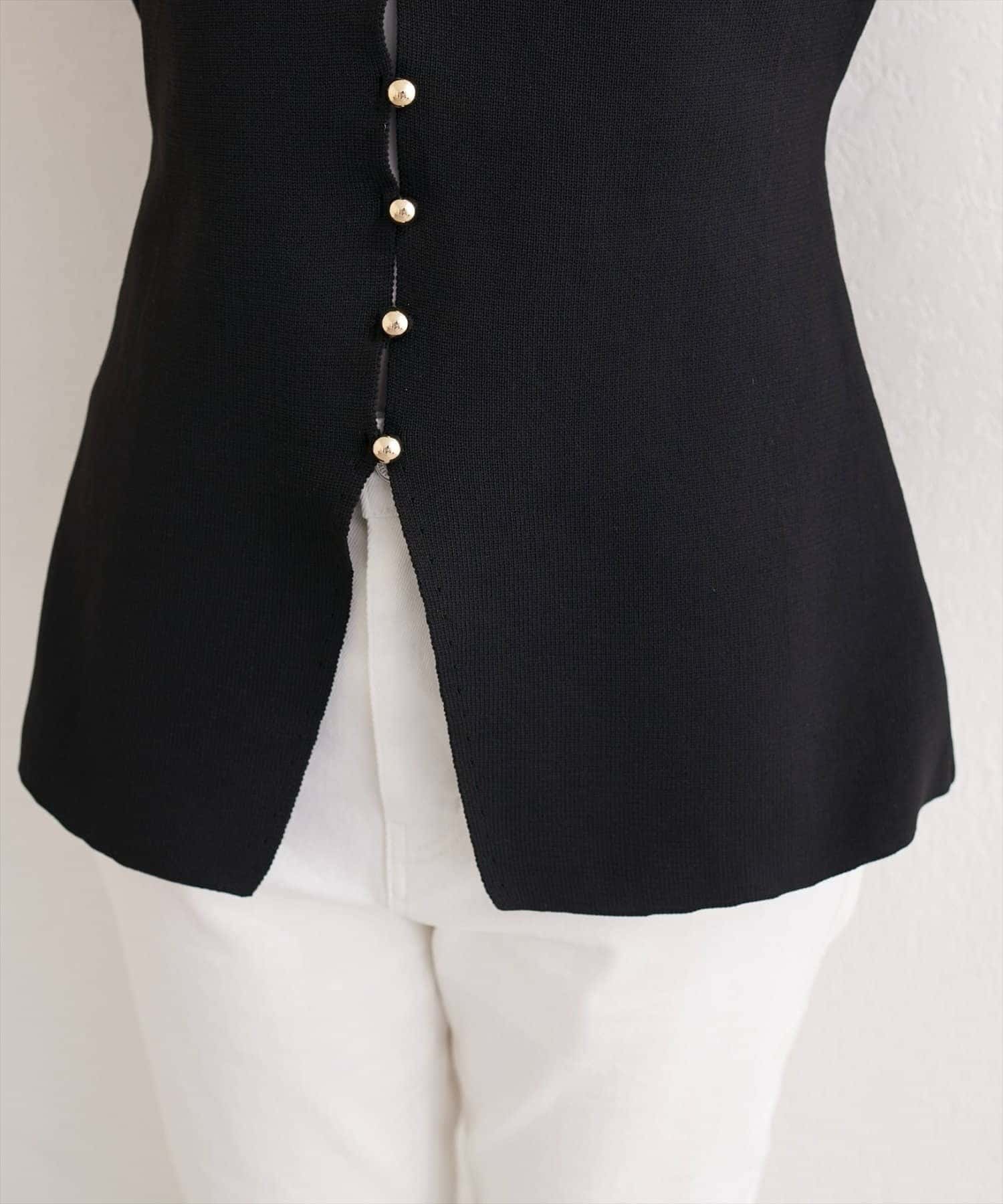NICE CLAUP / OLIVE des OLIVE OUTLET(ナイスクラップ  / オリーブ デ オリーブ アウトレット) 【natural couture】ゴールド釦ニットベスト