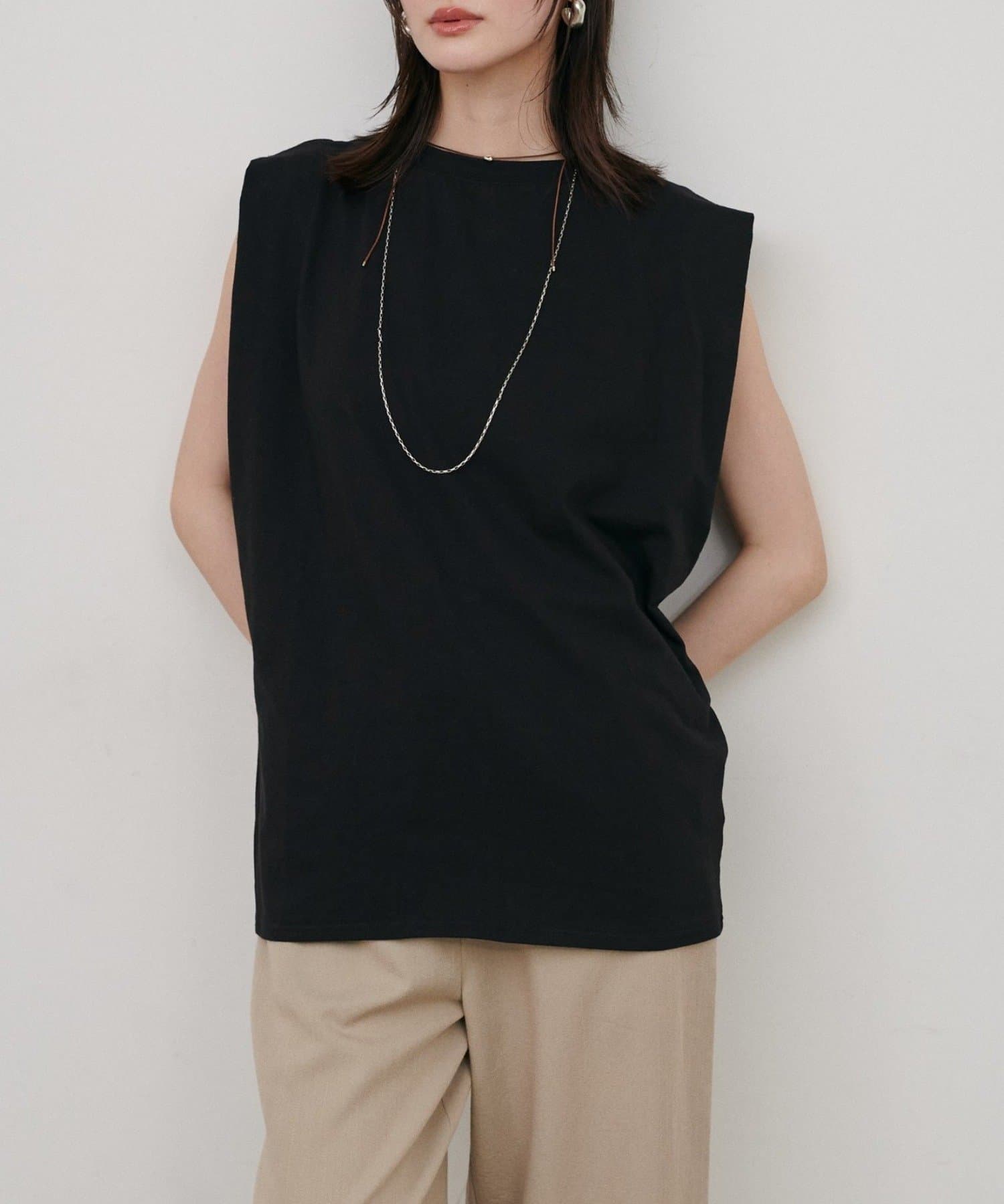 NICE CLAUP / OLIVE des OLIVE OUTLET(ナイスクラップ  / オリーブ デ オリーブ アウトレット) 【LARUTA】天竺ショルダータックプルオーバー