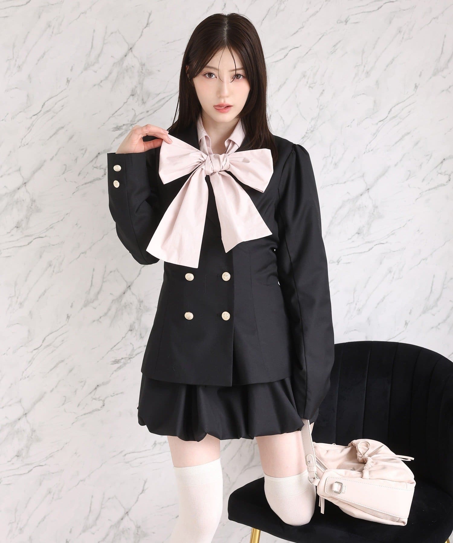 one after another NICE CLAUP(ワンアフターアナザー ナイスクラップ) 【リバイバル/SMサイズ展開あり】後ろレースアップテーラードジャケット