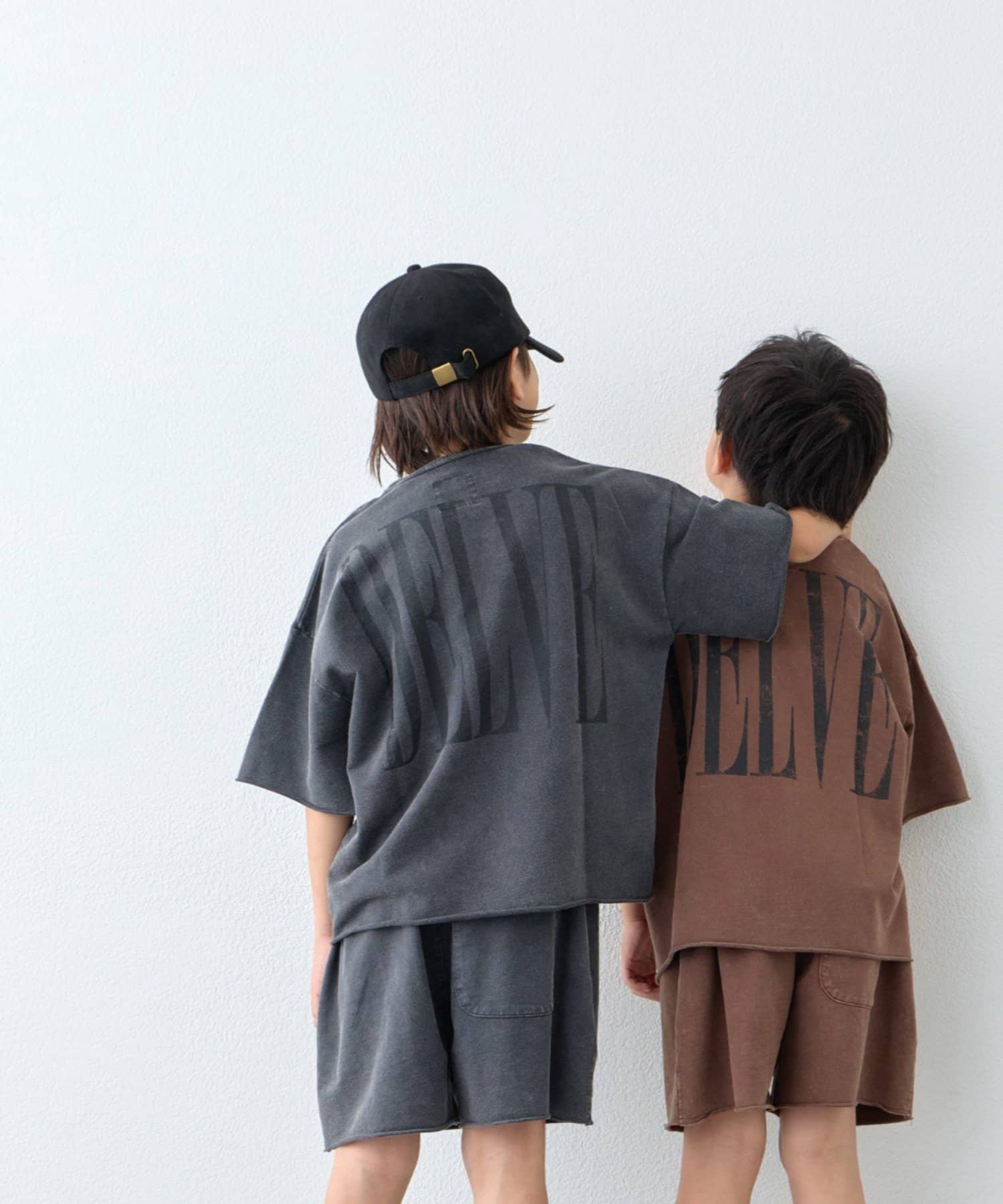 CIAOPANIC TYPY(チャオパニックティピー) 【KIDS】ピグメント加工バックロゴ5分袖セットアップ